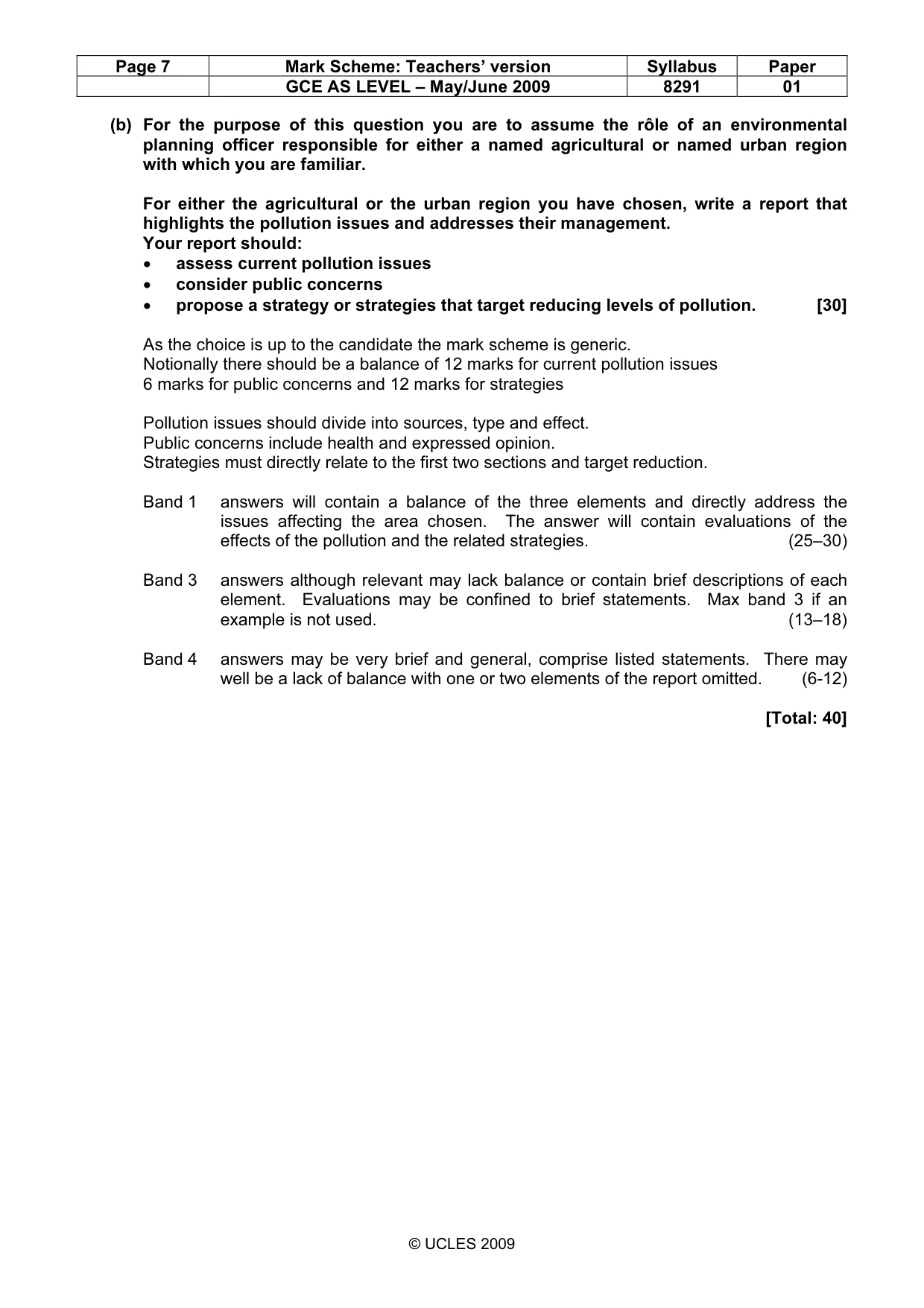 Mark scheme, page 7 of 11