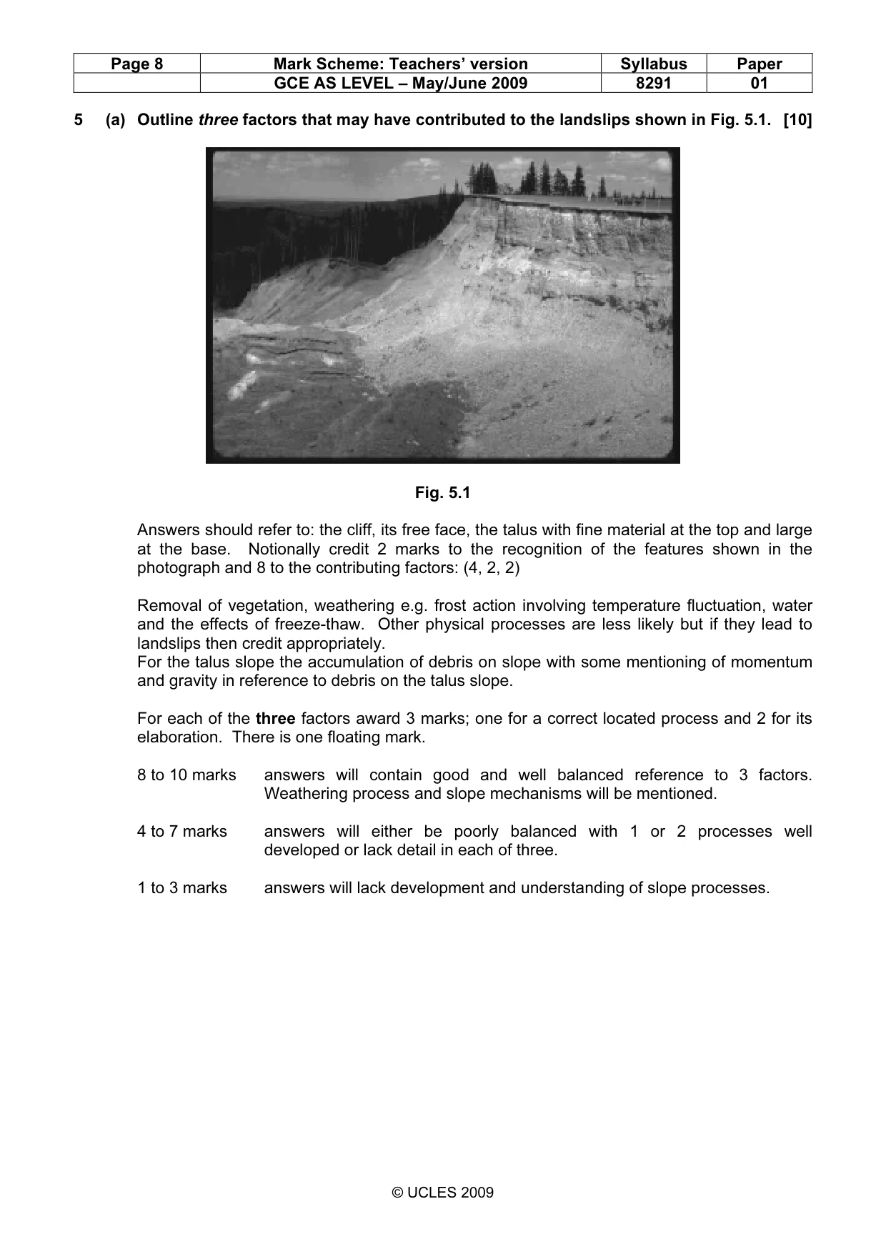 Mark scheme, page 8 of 11