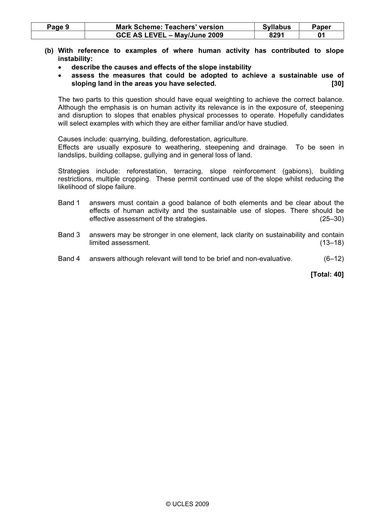 Mark scheme, page 9 of 11