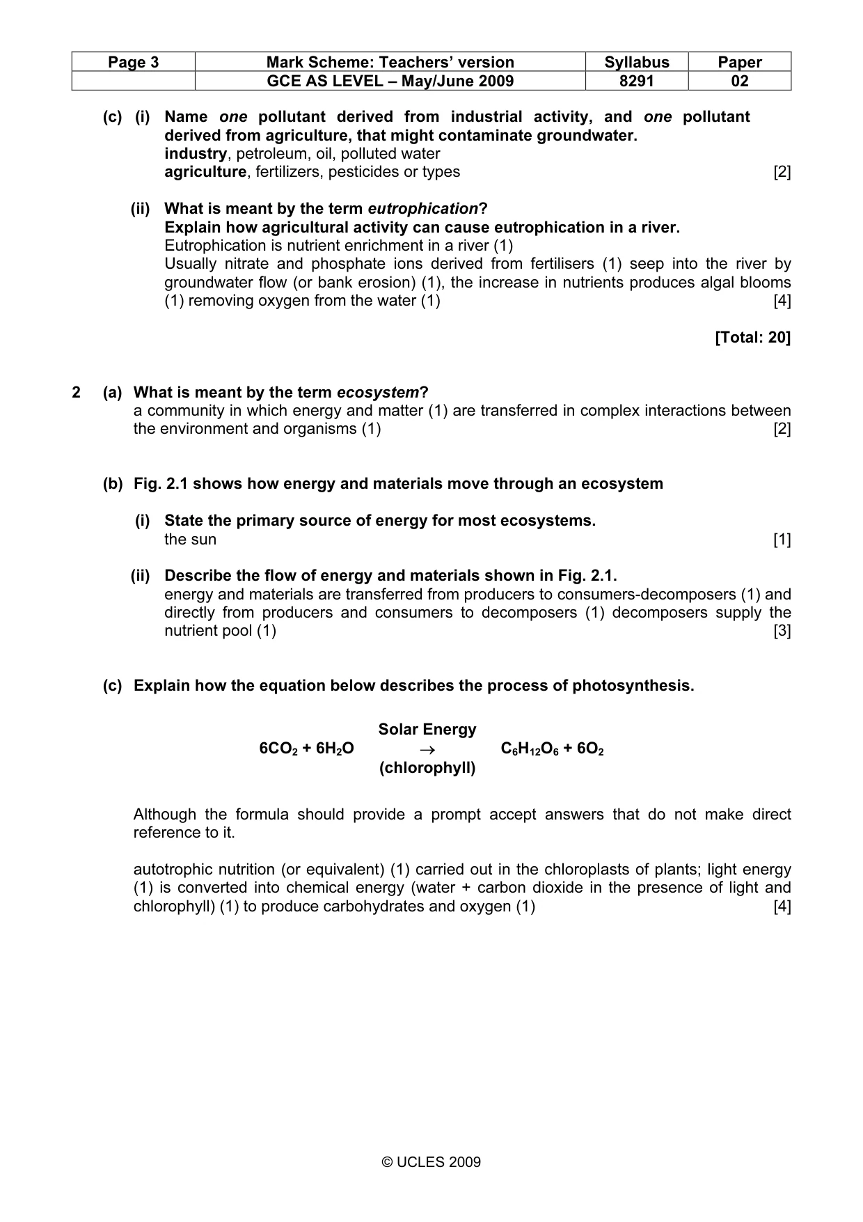 Mark scheme, page 3 of 12