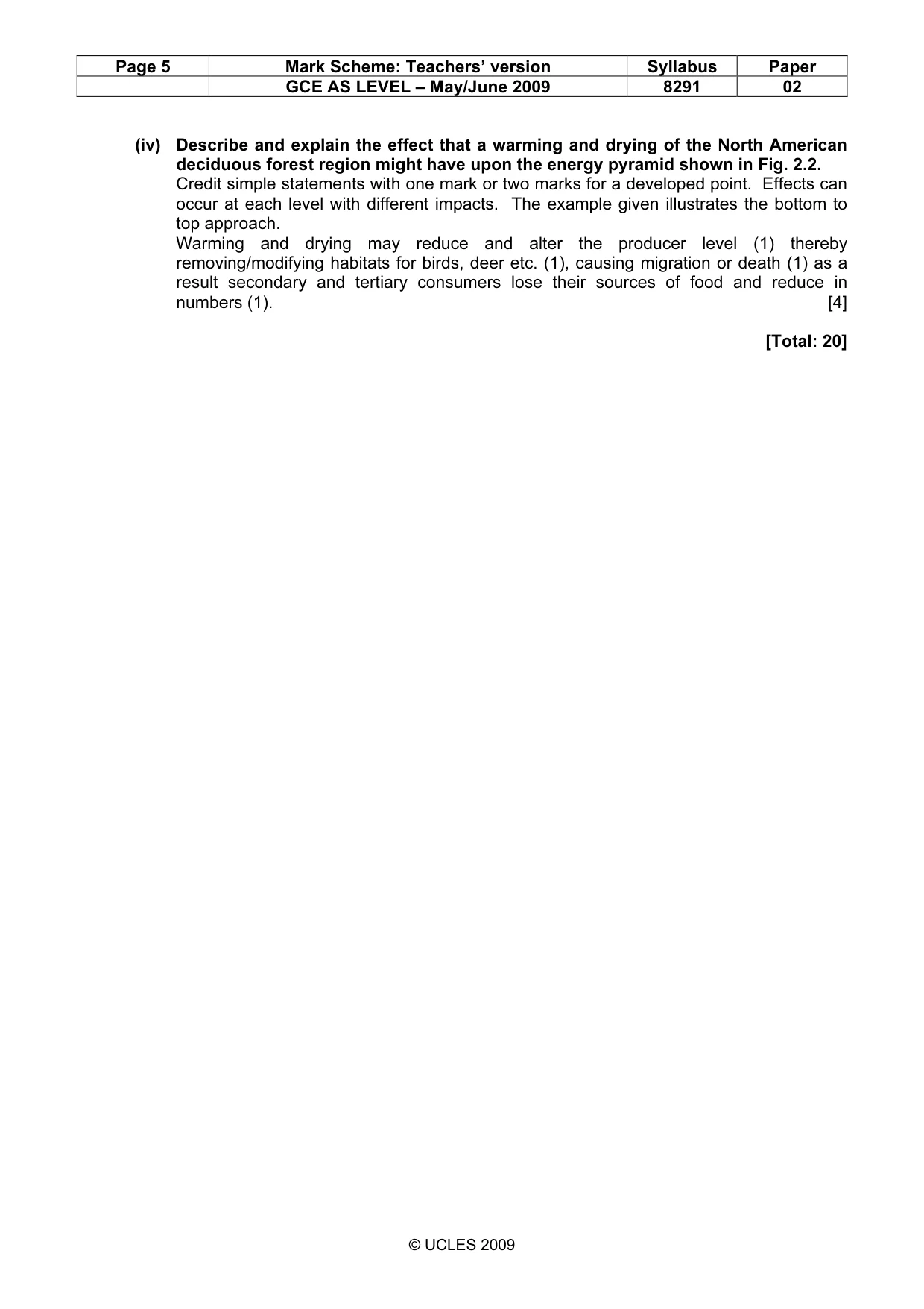 Mark scheme, page 5 of 12