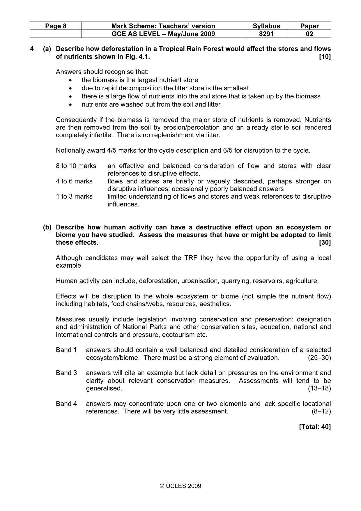 Mark scheme, page 8 of 12