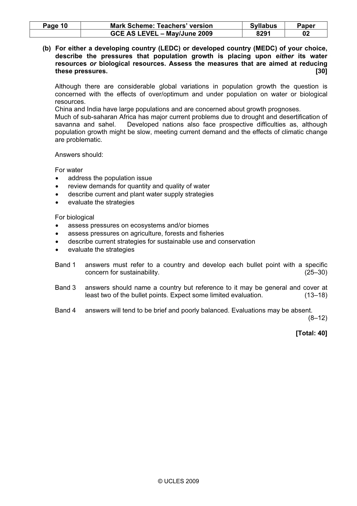 Mark scheme, page 10 of 12