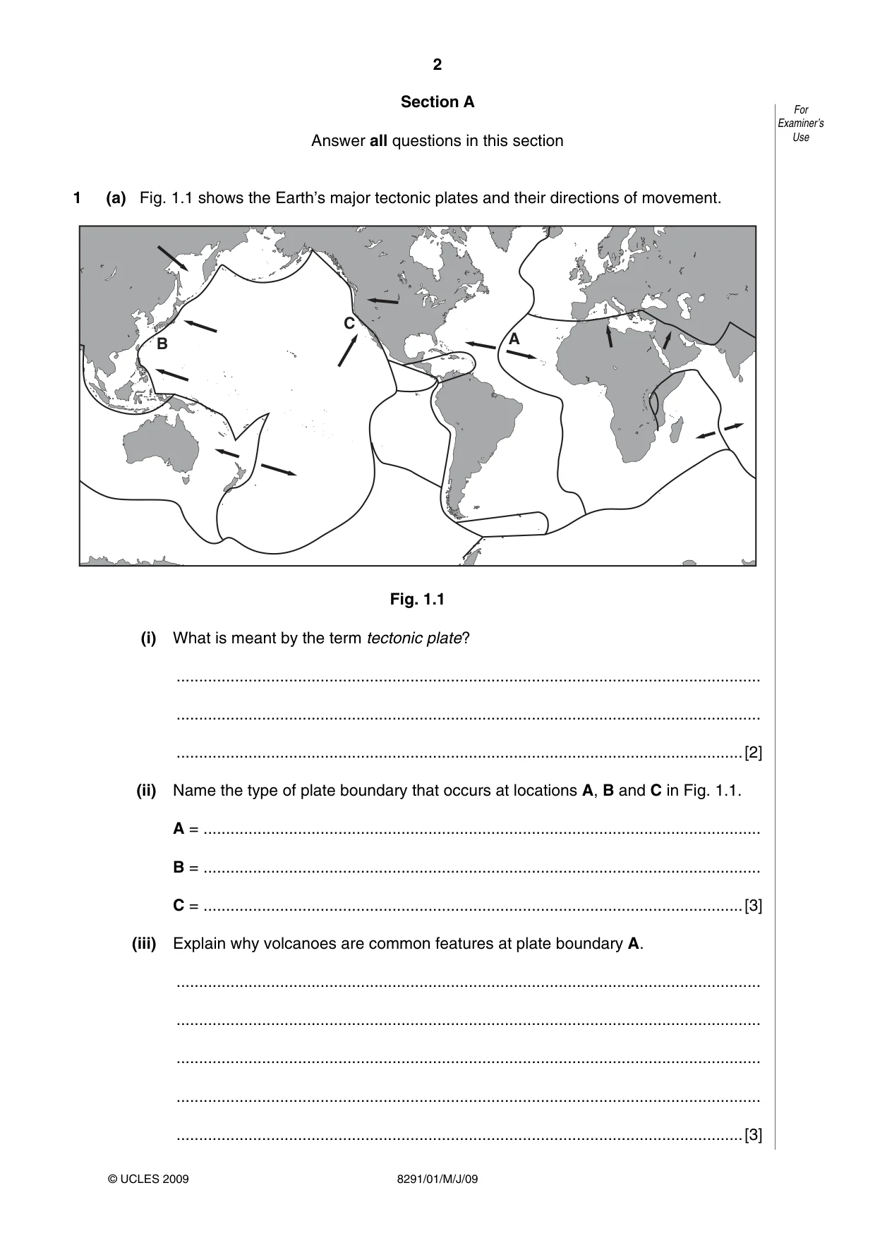 Cambridge A Level Environmental Management (AS only) 8291 2009 May/June Paper 1 · Variant 1 question paper, page 2 of 12