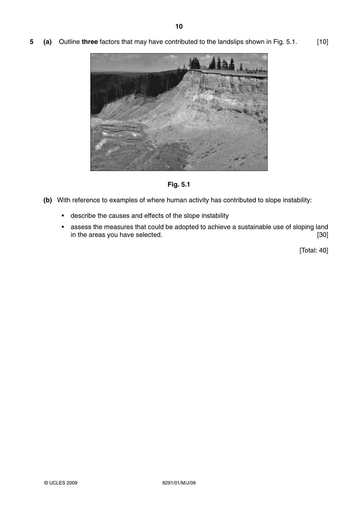 Cambridge A Level Environmental Management (AS only) 8291 2009 May/June Paper 1 · Variant 1 question paper, page 10 of 12