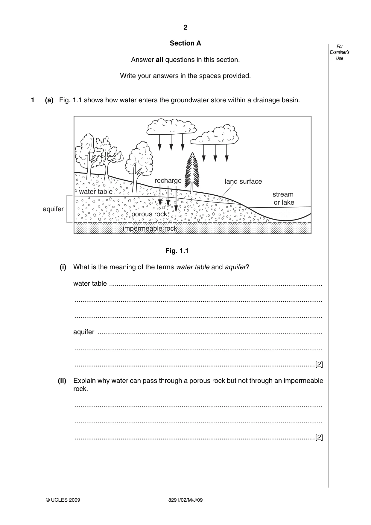 Cambridge A Level Environmental Management (AS only) 8291 2009 May/June Paper 2 · Variant 1 question paper, page 2 of 12