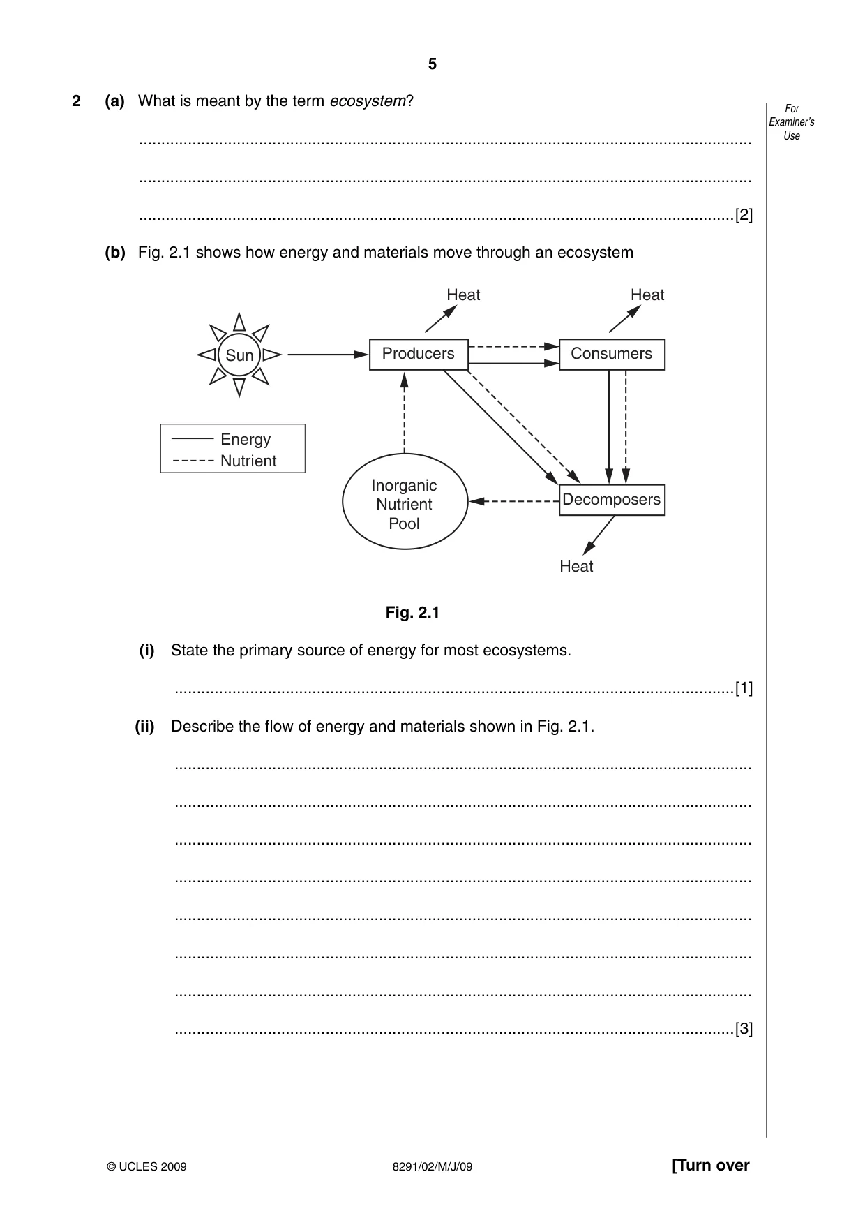 Cambridge A Level Environmental Management (AS only) 8291 2009 May/June Paper 2 · Variant 1 question paper, page 5 of 12