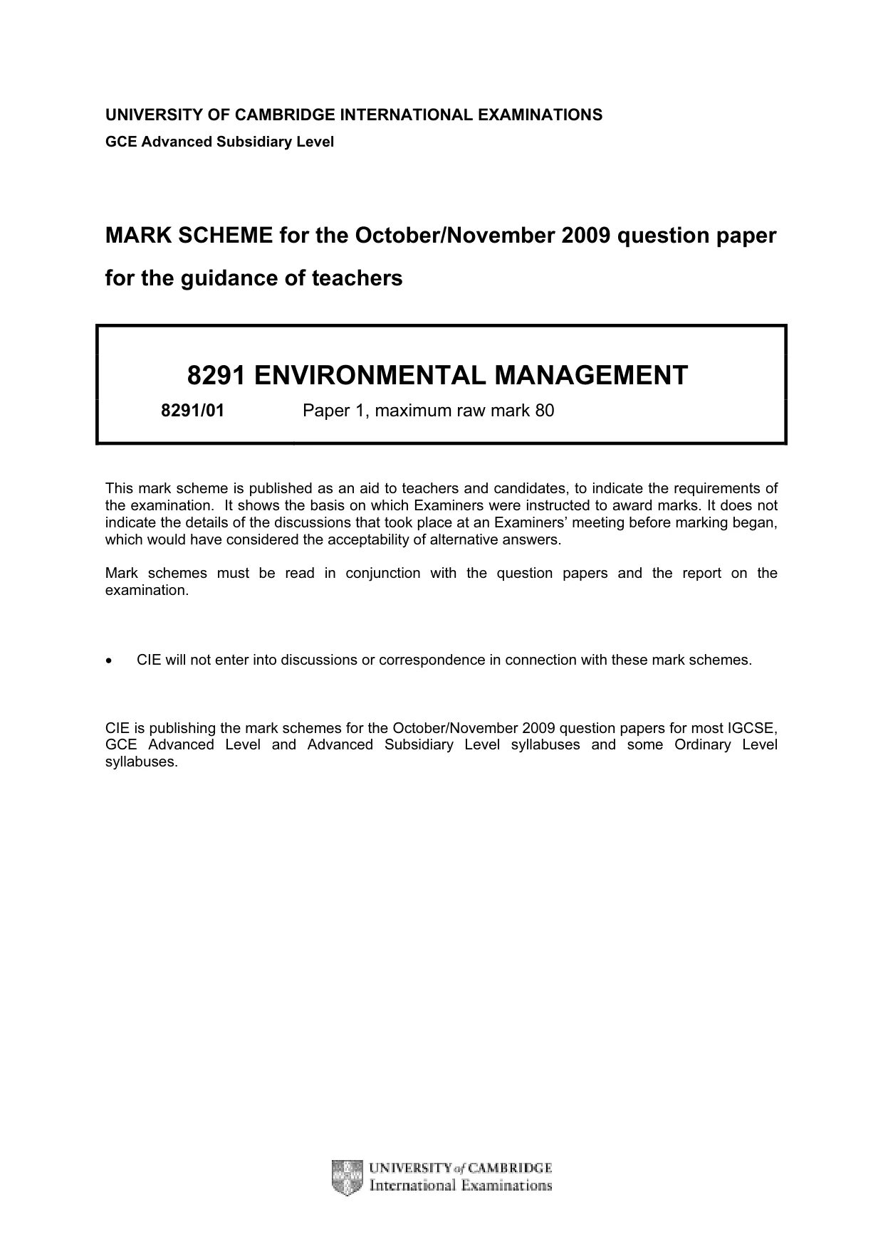 Mark scheme, page 1 of 10