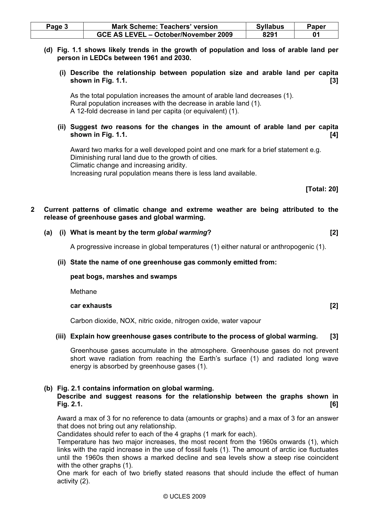 Mark scheme, page 3 of 10
