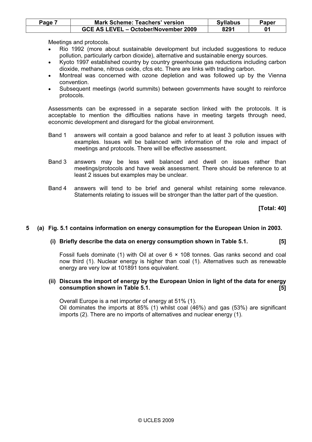 Mark scheme, page 7 of 10