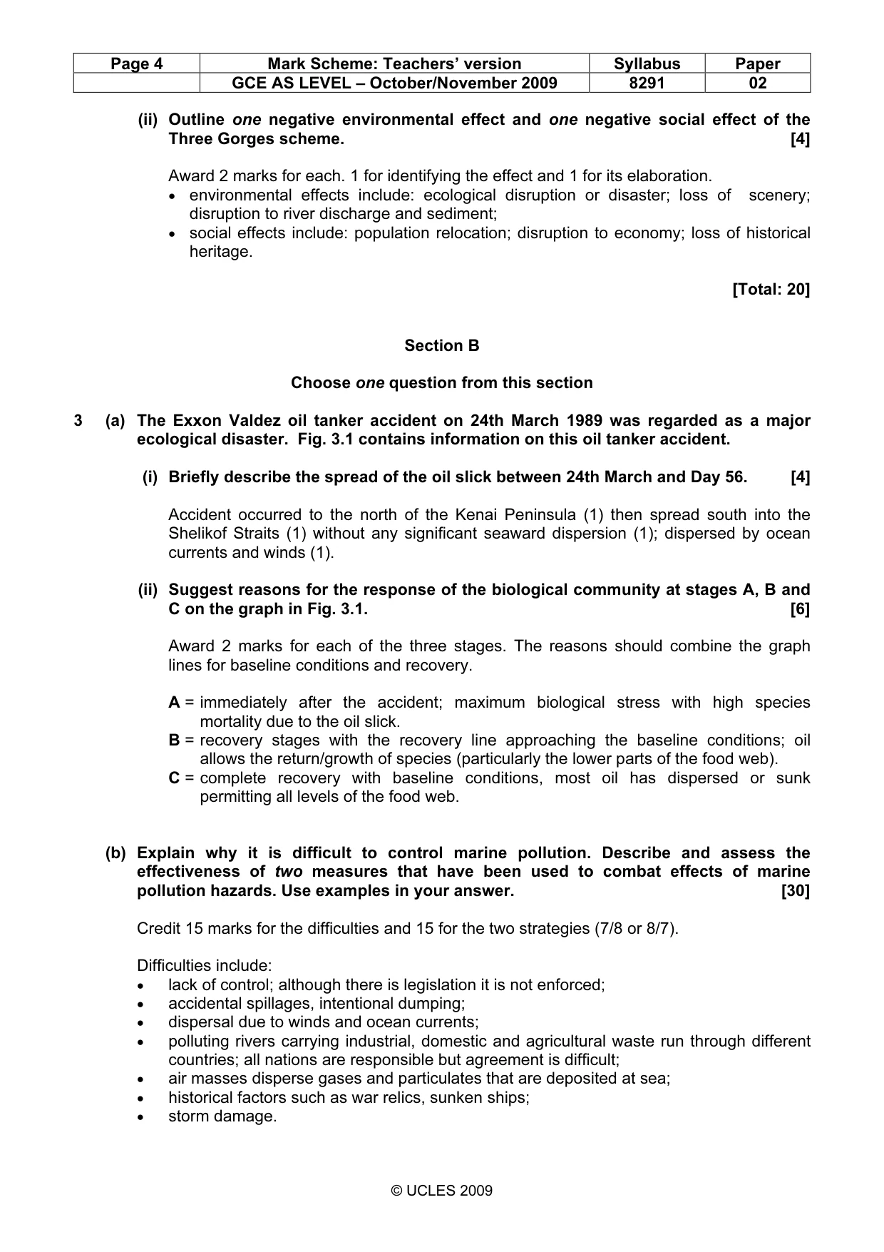 Mark scheme, page 4 of 9