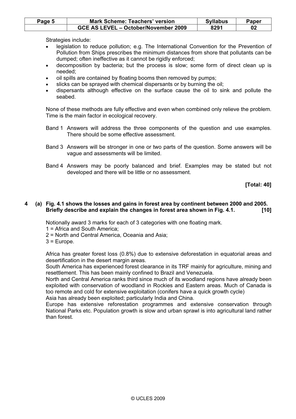 Mark scheme, page 5 of 9