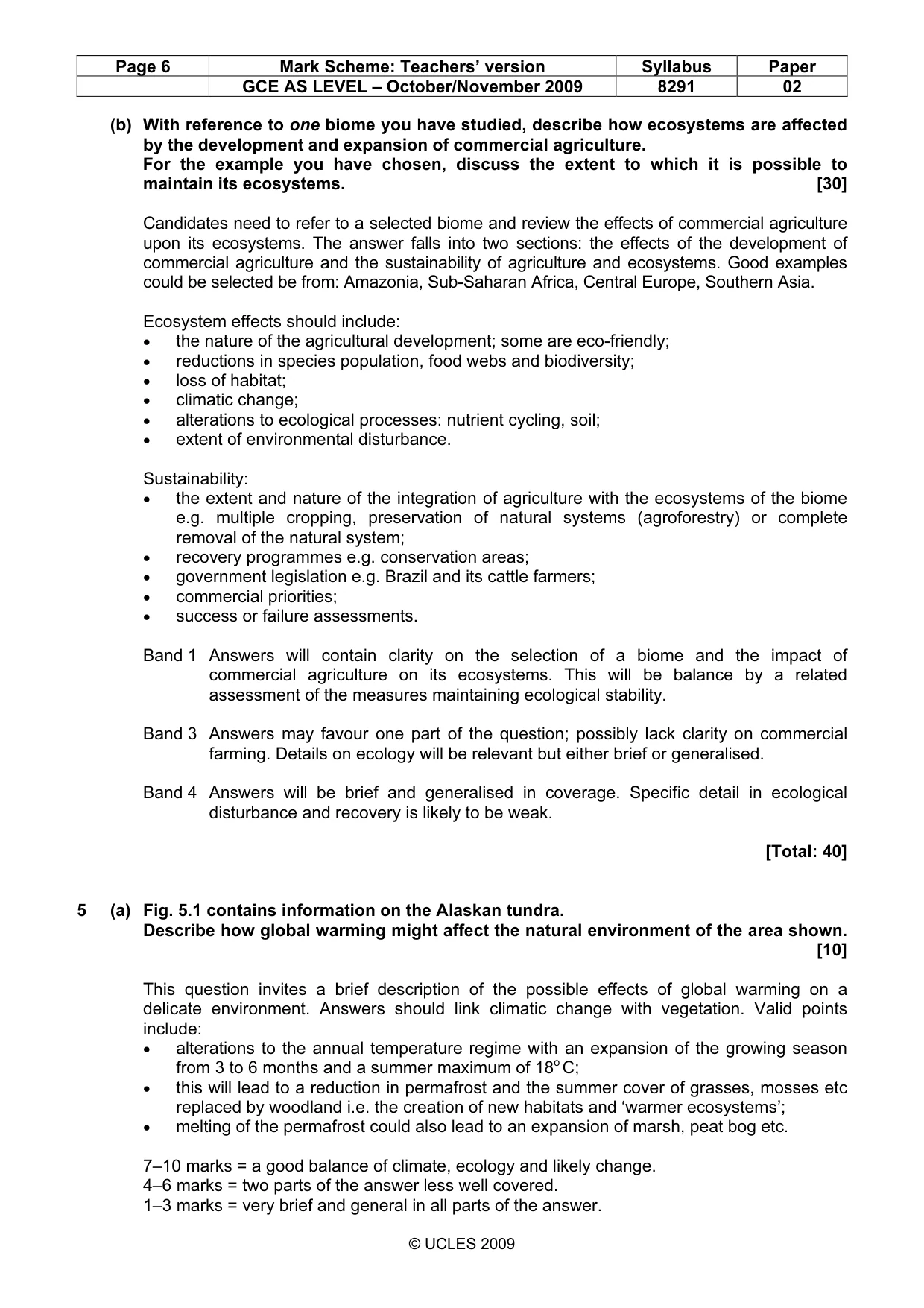Mark scheme, page 6 of 9