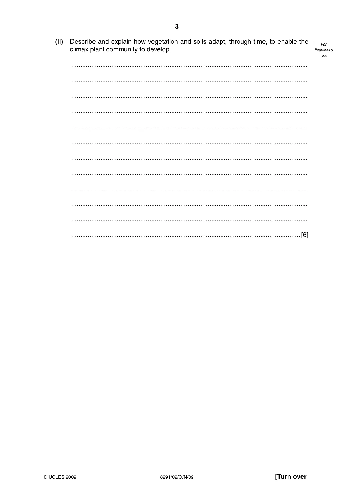 Cambridge A Level Environmental Management (AS only) 8291 2009 Oct/Nov Paper 2 · Variant 1 question paper, page 3 of 12