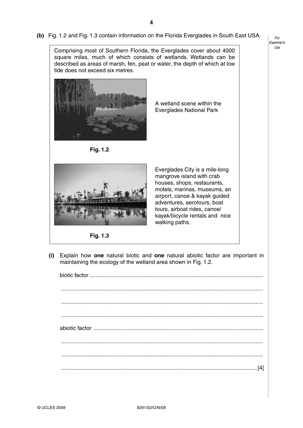 Cambridge A Level Environmental Management (AS only) 8291 2009 Oct/Nov Paper 2 · Variant 1 question paper, page 4 of 12