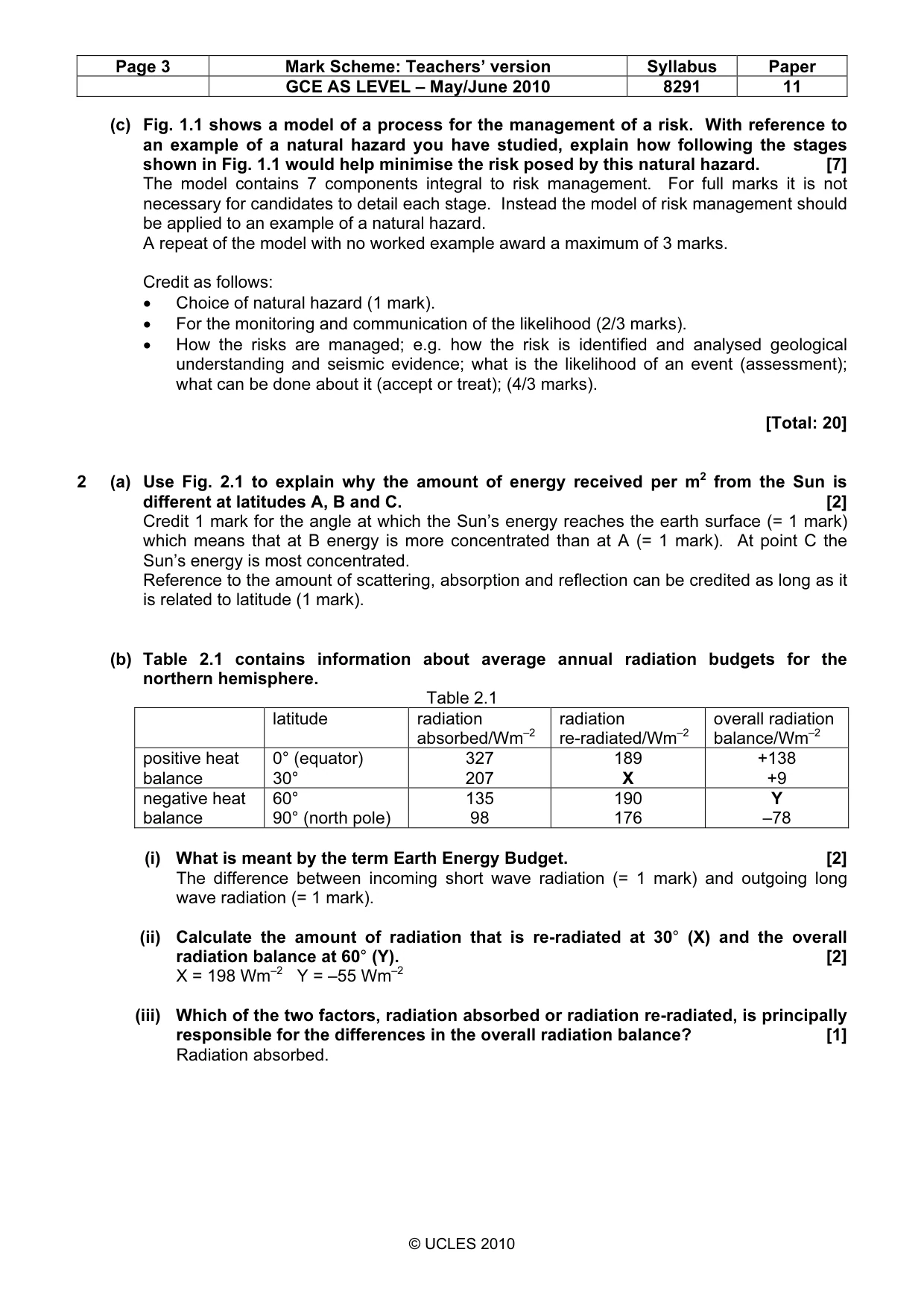 Mark scheme, page 3 of 10