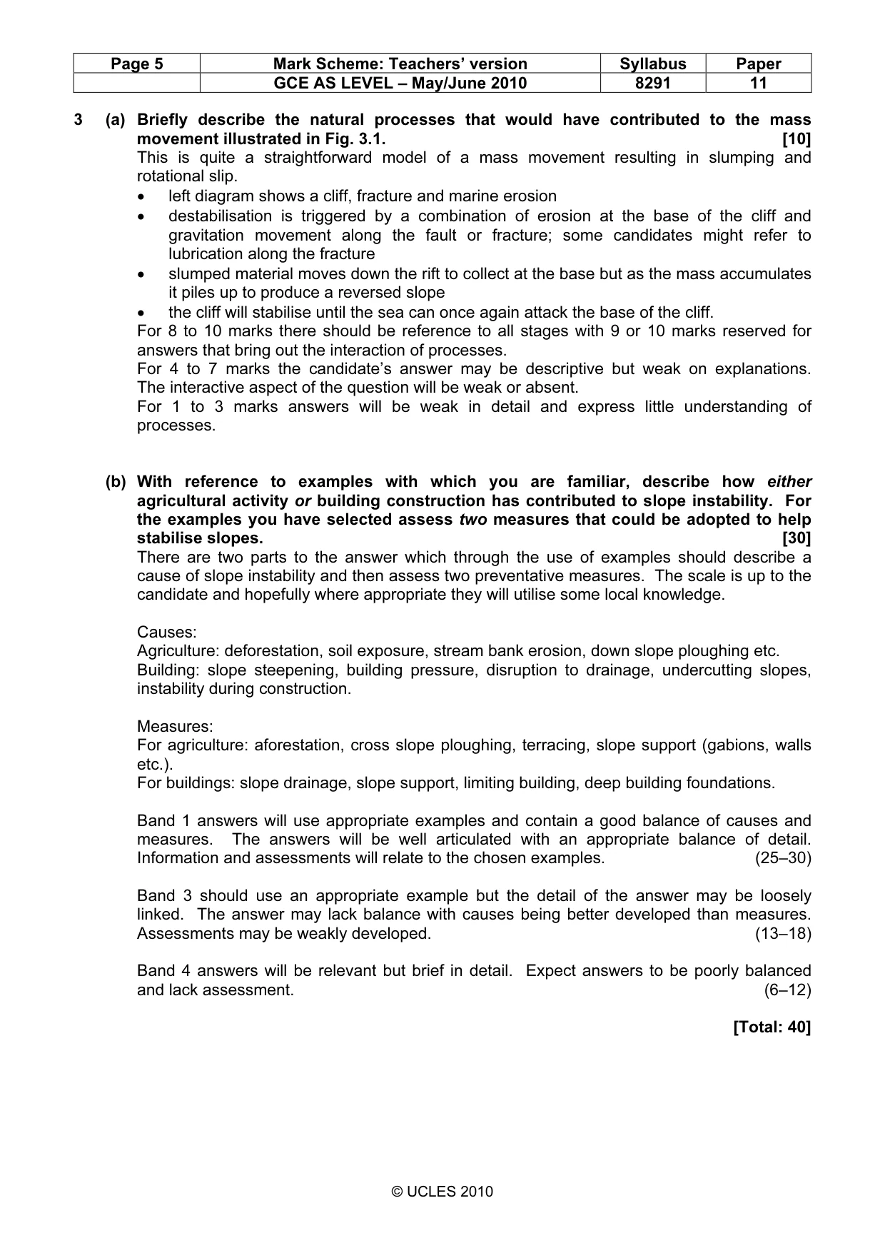 Mark scheme, page 5 of 10