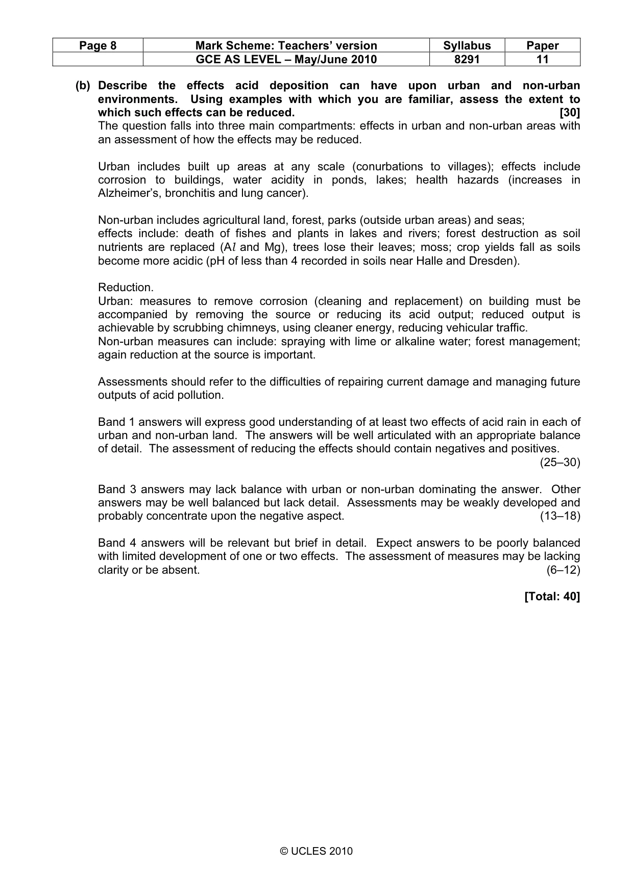 Mark scheme, page 8 of 10