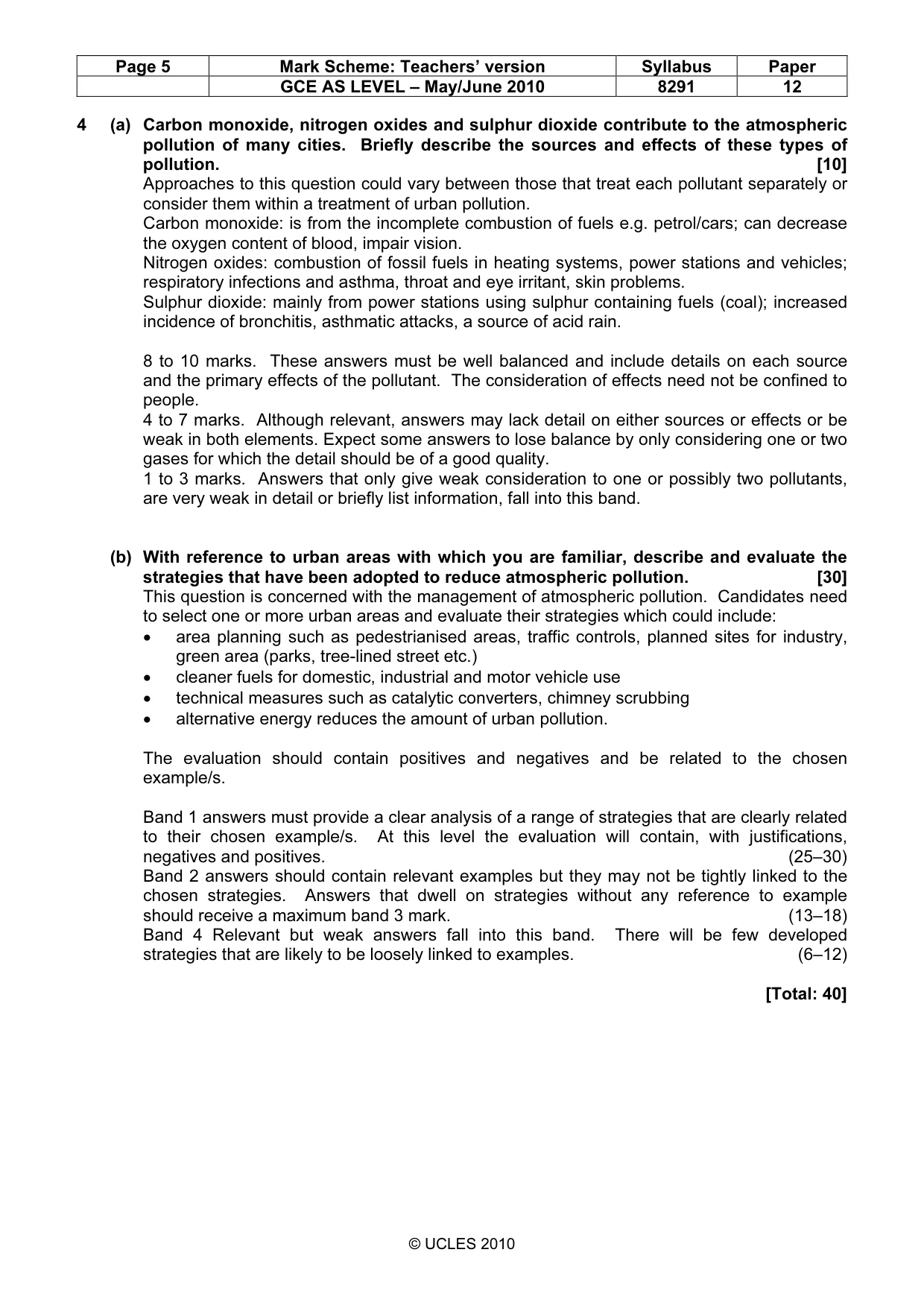 Mark scheme, page 5 of 8