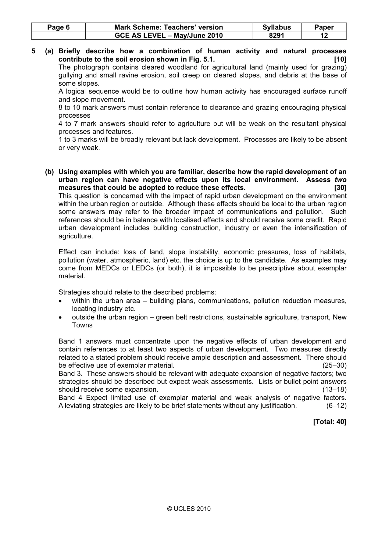 Mark scheme, page 6 of 8