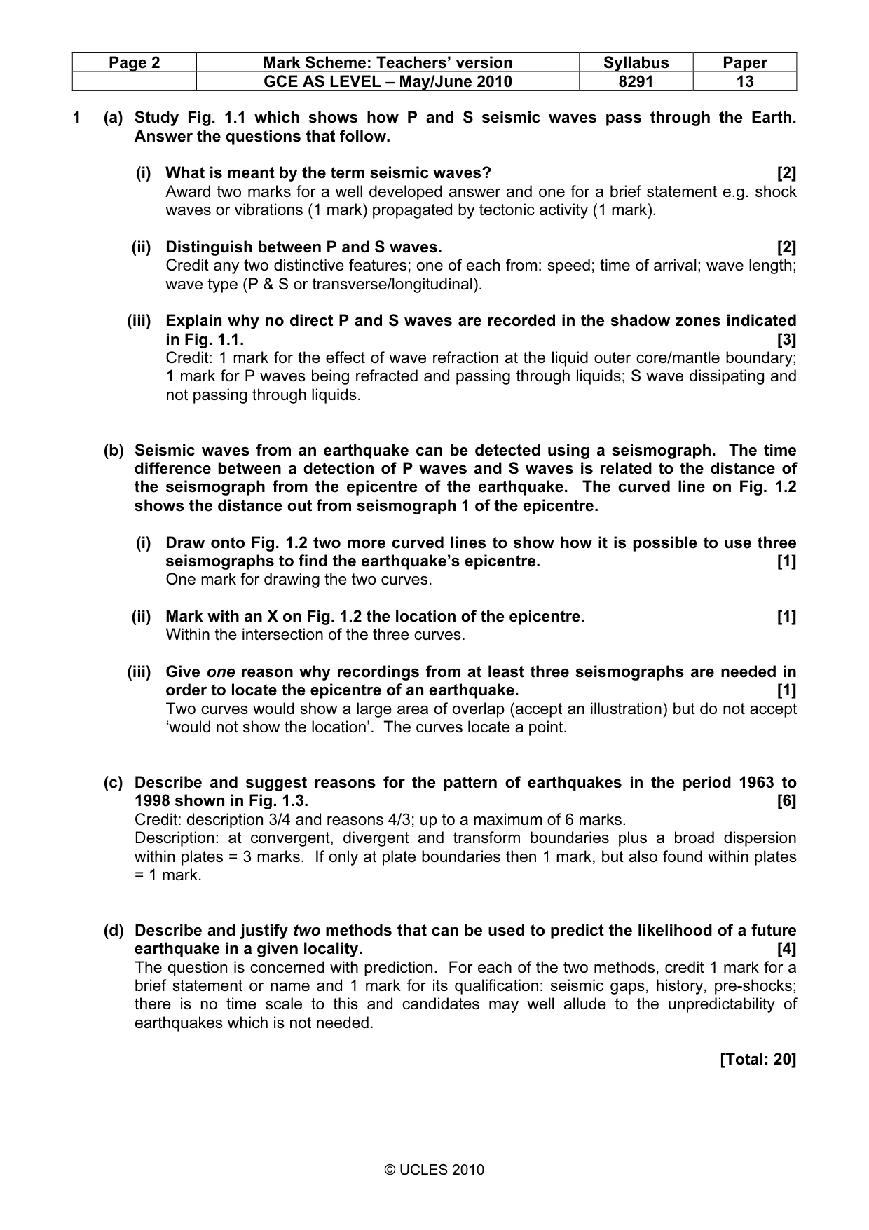 Mark scheme, page 2 of 8