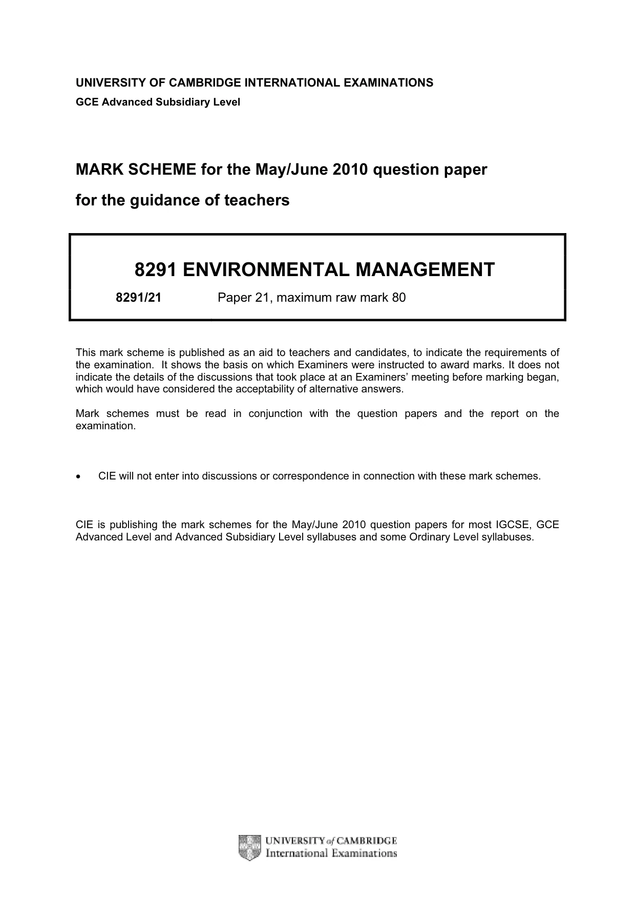 Mark scheme, page 1 of 12
