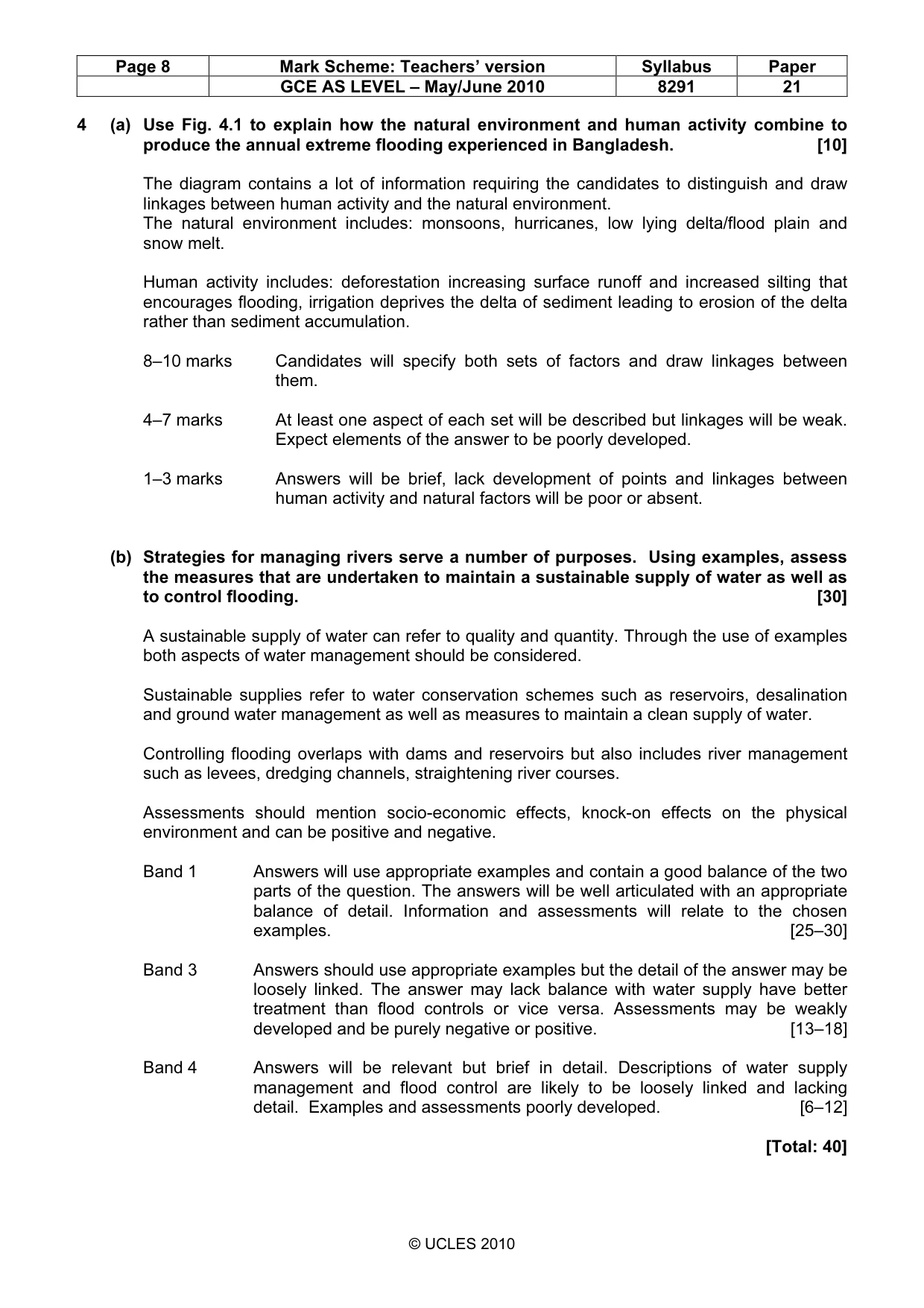 Mark scheme, page 8 of 12