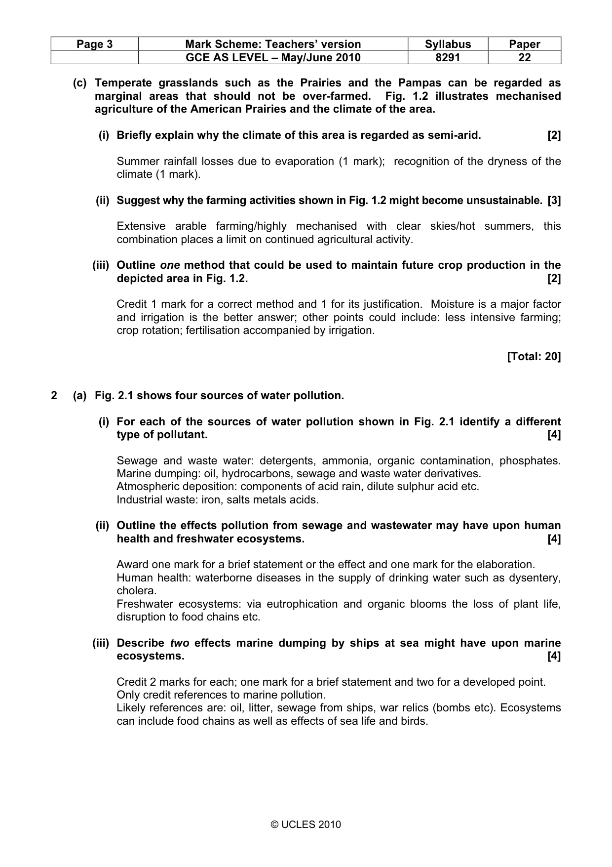 Mark scheme, page 3 of 12