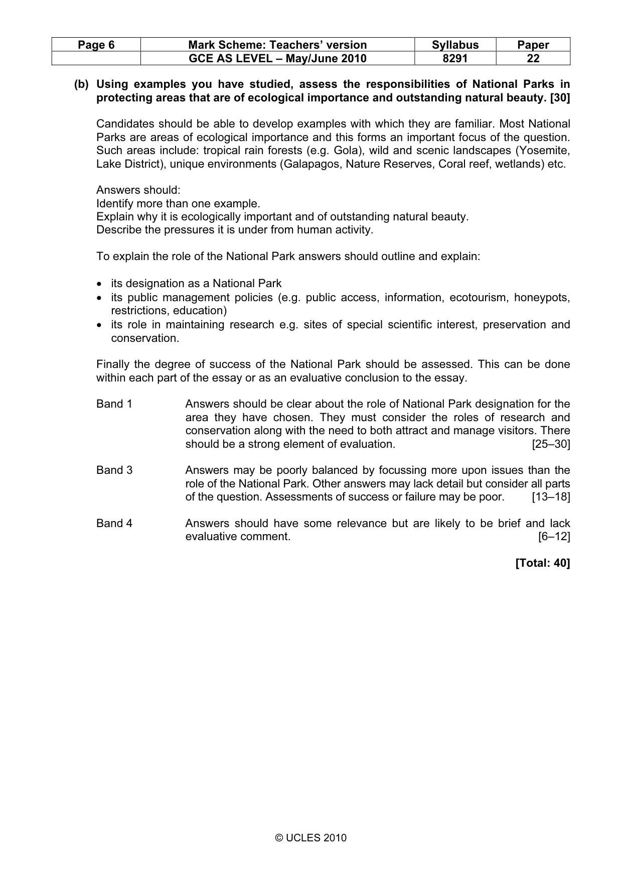 Mark scheme, page 6 of 12
