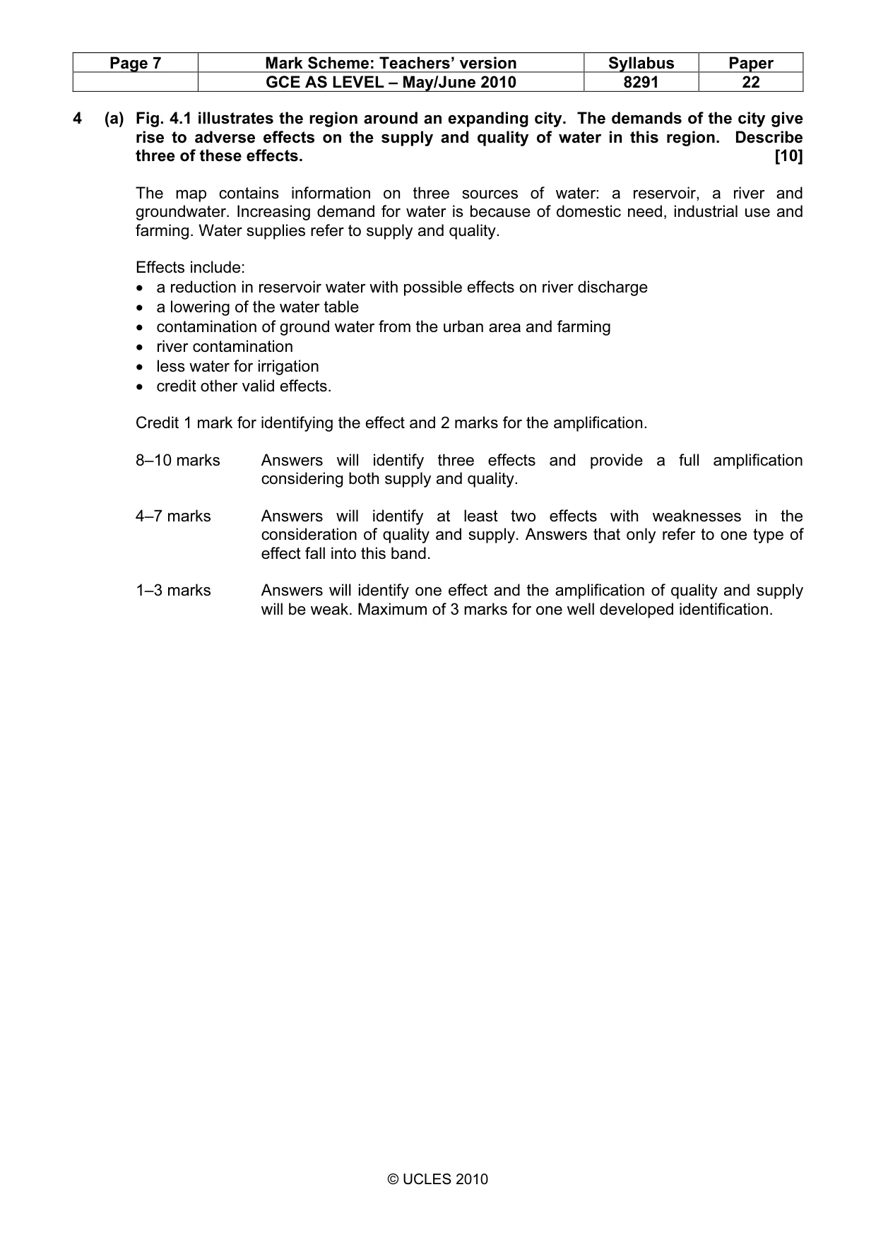 Mark scheme, page 7 of 12