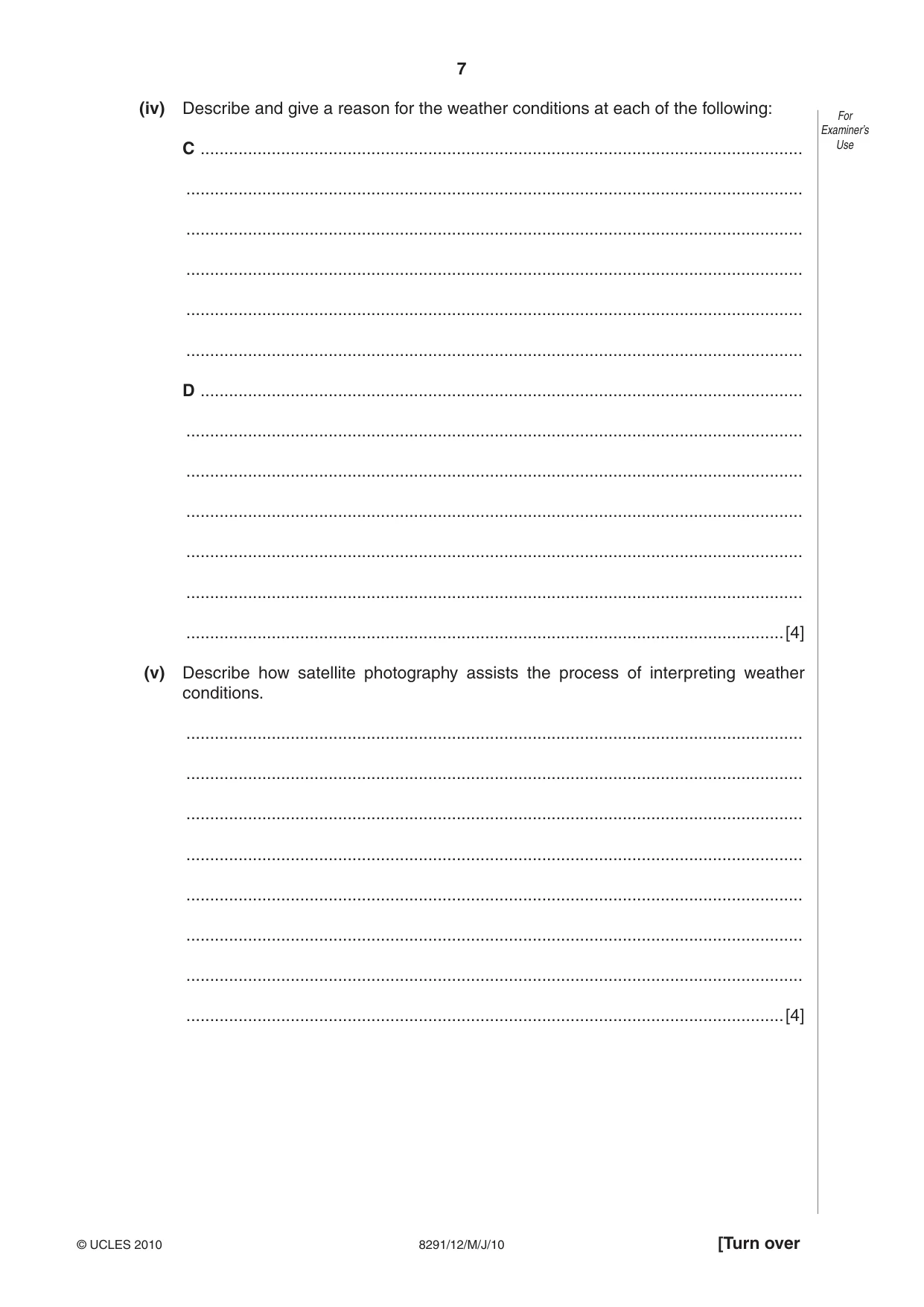 Cambridge A Level Environmental Management (AS only) 8291 2010 May/June Paper 1 · Variant 2 question paper, page 7 of 12