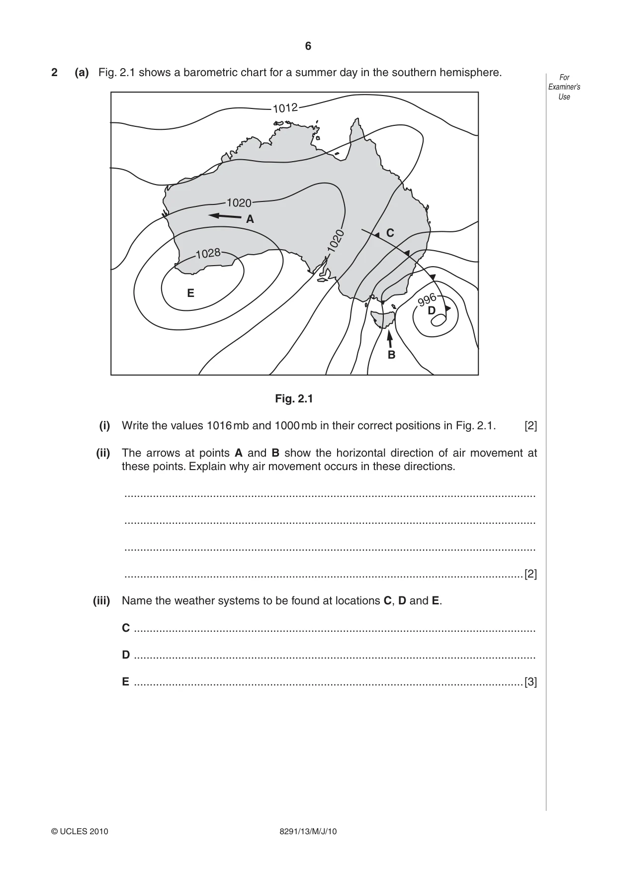 Cambridge A Level Environmental Management (AS only) 8291 2010 May/June Paper 1 · Variant 3 question paper, page 6 of 12