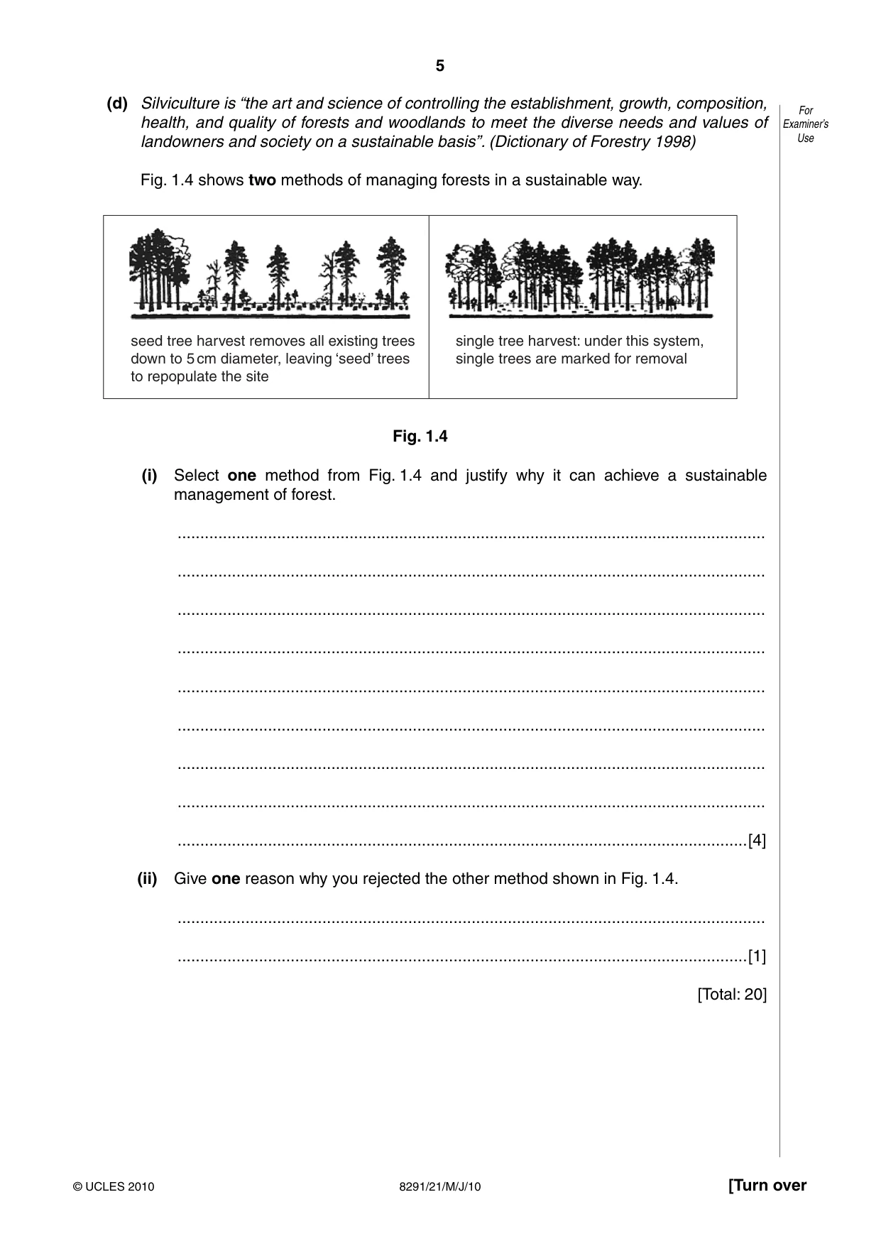 Cambridge A Level Environmental Management (AS only) 8291 2010 May/June Paper 2 · Variant 1 question paper, page 5 of 12