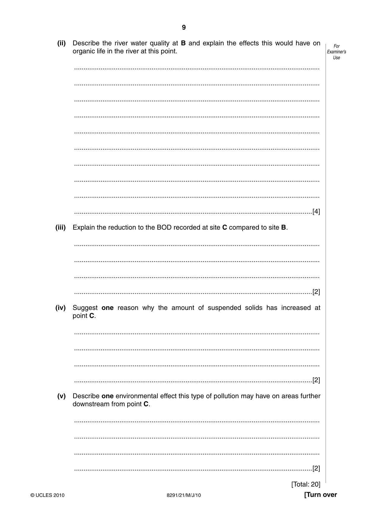 Cambridge A Level Environmental Management (AS only) 8291 2010 May/June Paper 2 · Variant 1 question paper, page 9 of 12