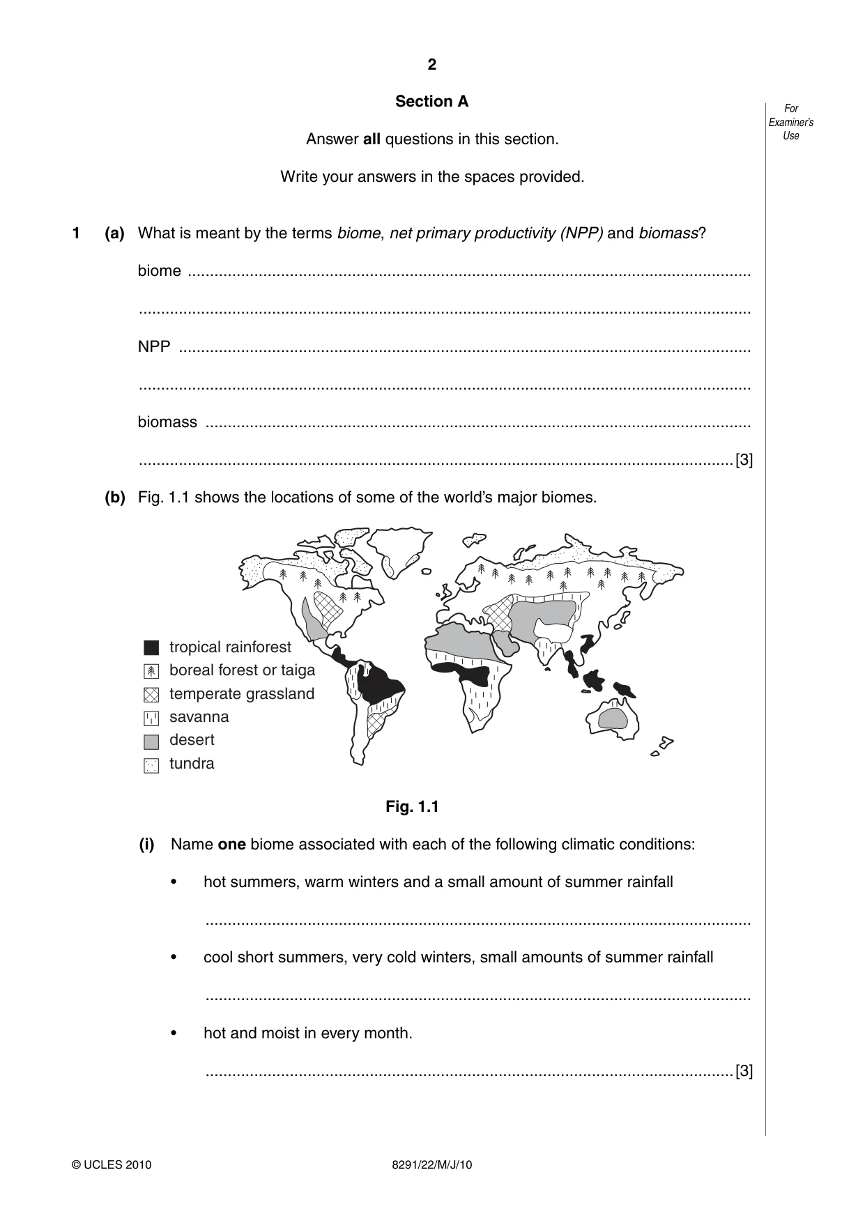 Cambridge A Level Environmental Management (AS only) 8291 2010 May/June Paper 2 · Variant 2 question paper, page 2 of 12