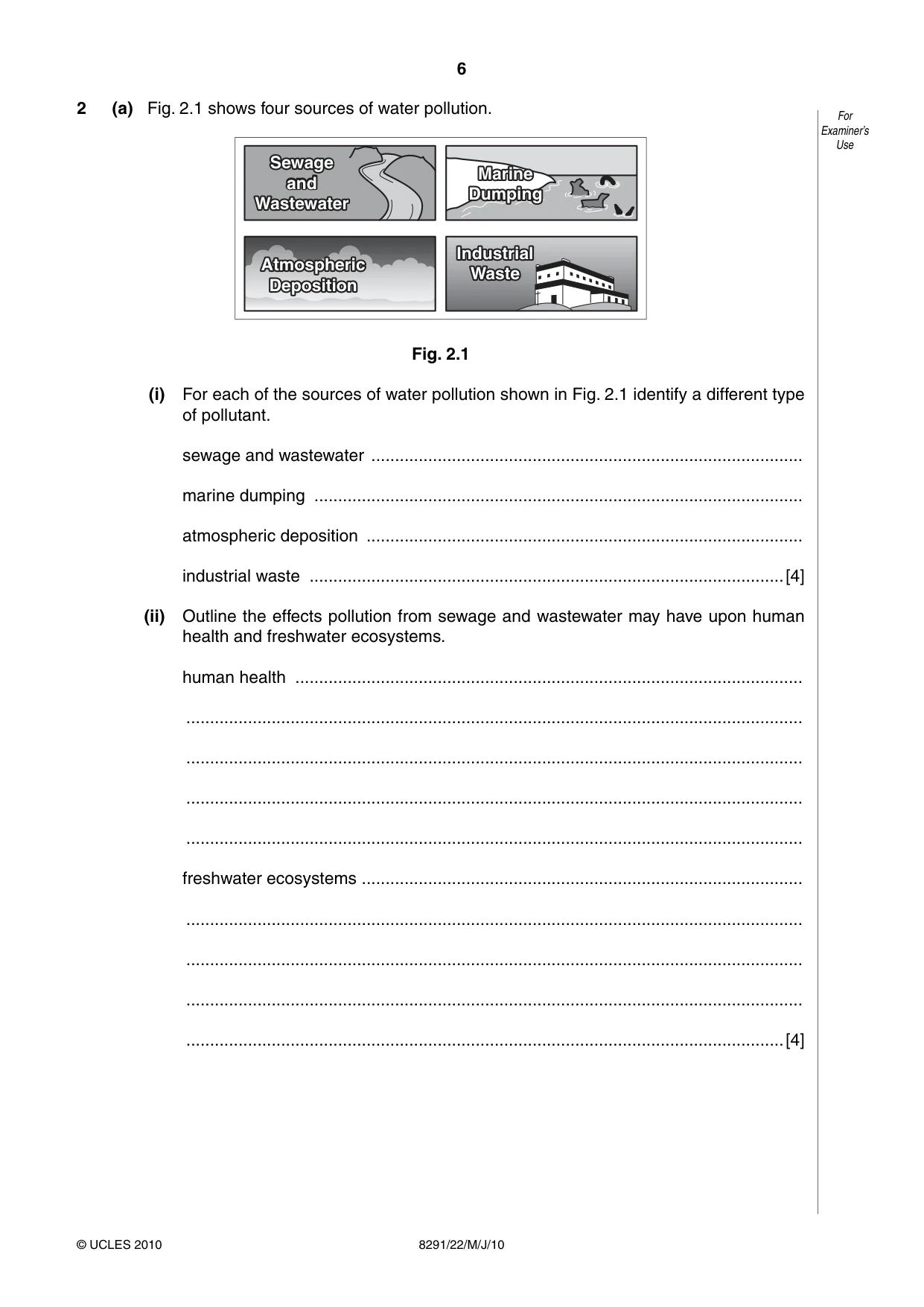 Cambridge A Level Environmental Management (AS only) 8291 2010 May/June Paper 2 · Variant 2 question paper, page 6 of 12