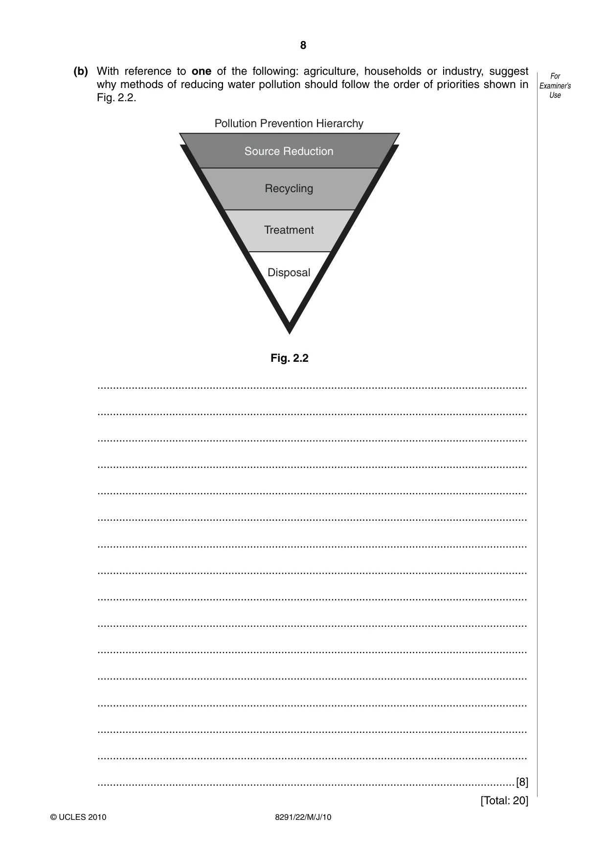 Cambridge A Level Environmental Management (AS only) 8291 2010 May/June Paper 2 · Variant 2 question paper, page 8 of 12