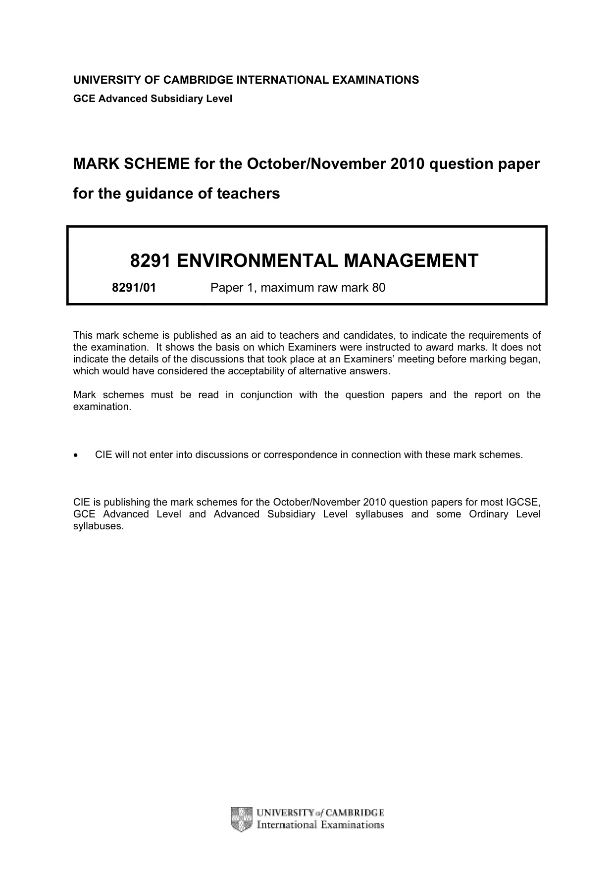 Mark scheme, page 1 of 9