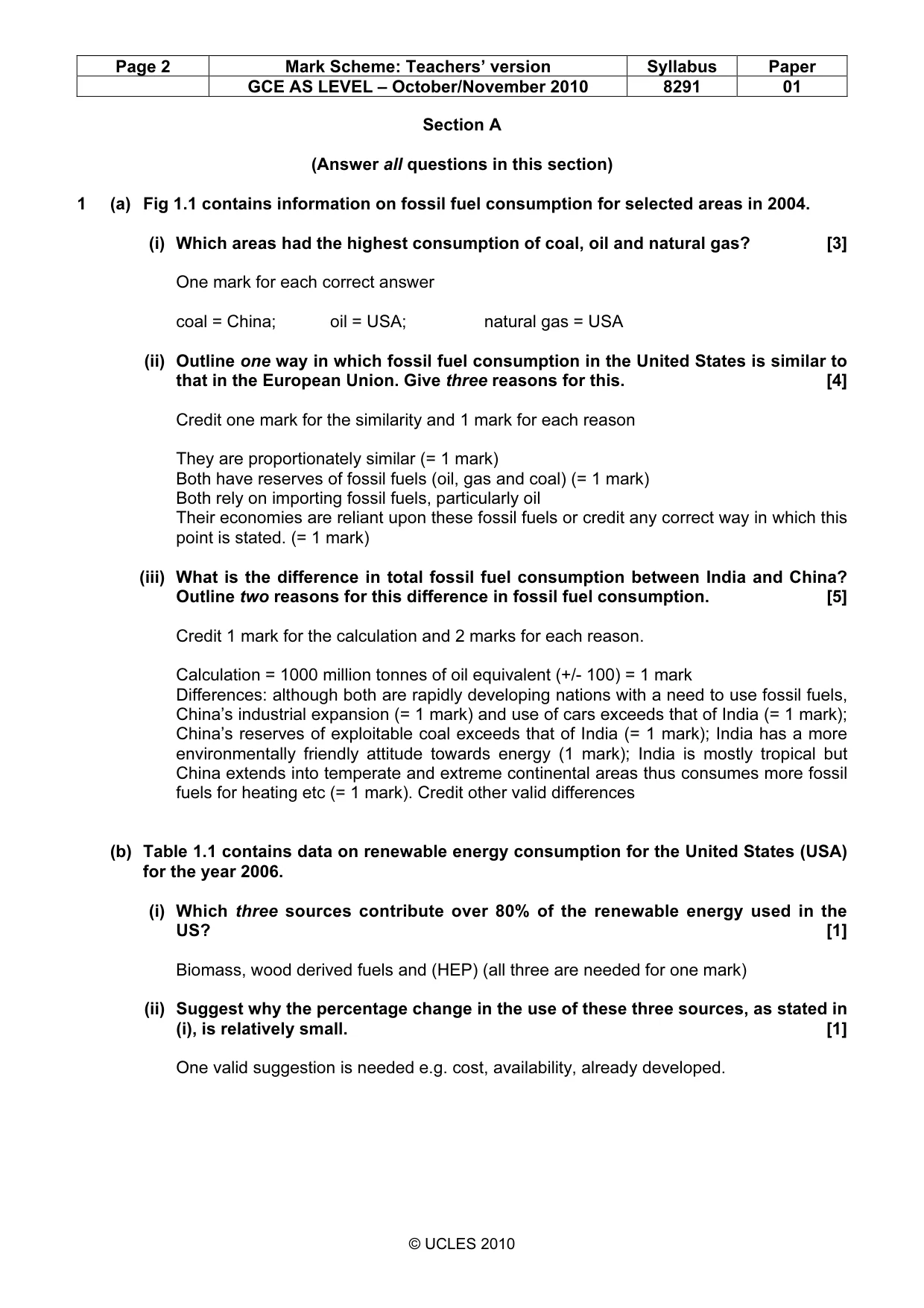 Mark scheme, page 2 of 9