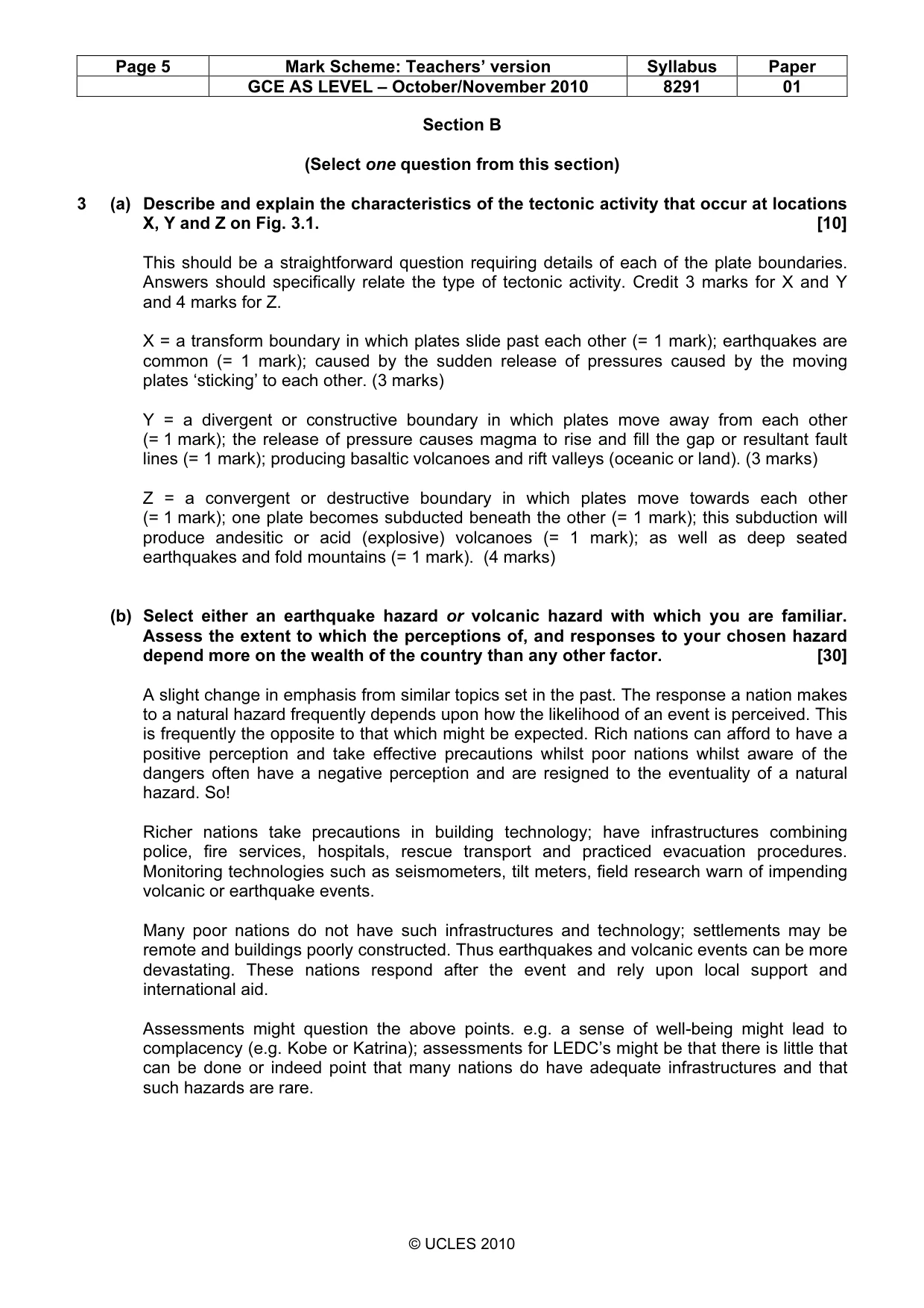 Mark scheme, page 5 of 9