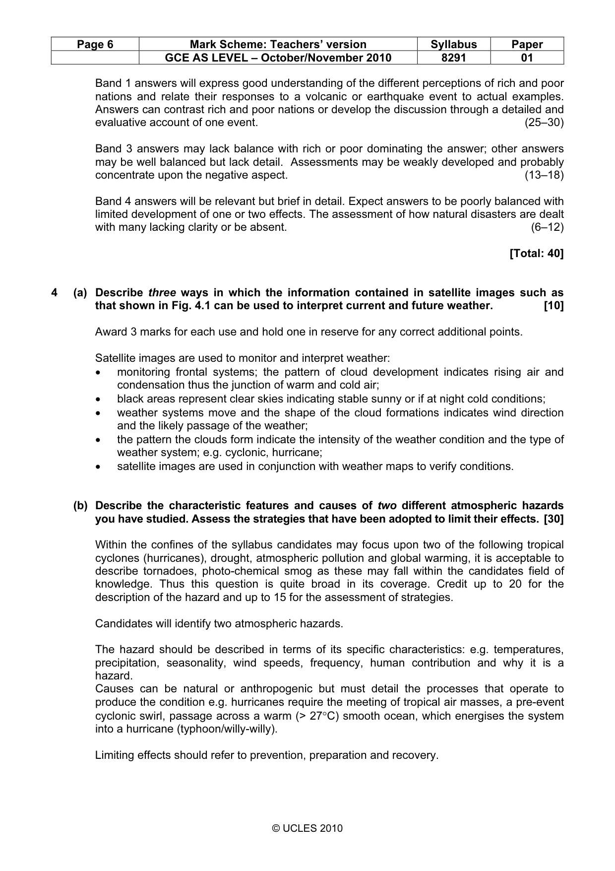 Mark scheme, page 6 of 9