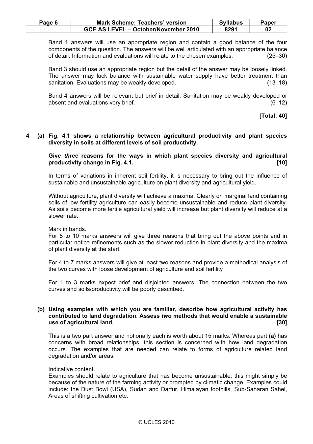 Mark scheme, page 6 of 10