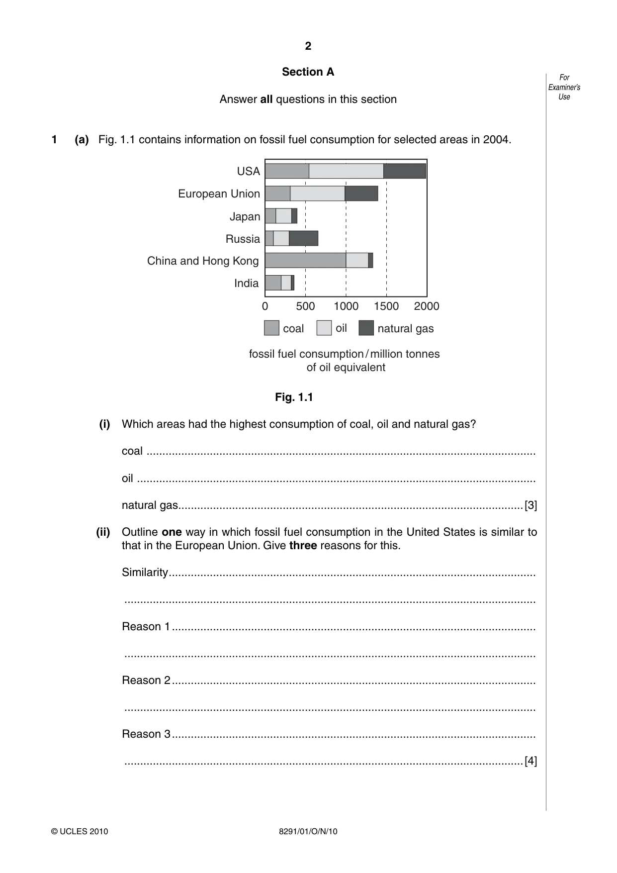 Cambridge A Level Environmental Management (AS only) 8291 2010 Oct/Nov Paper 1 · Variant 1 question paper, page 2 of 12