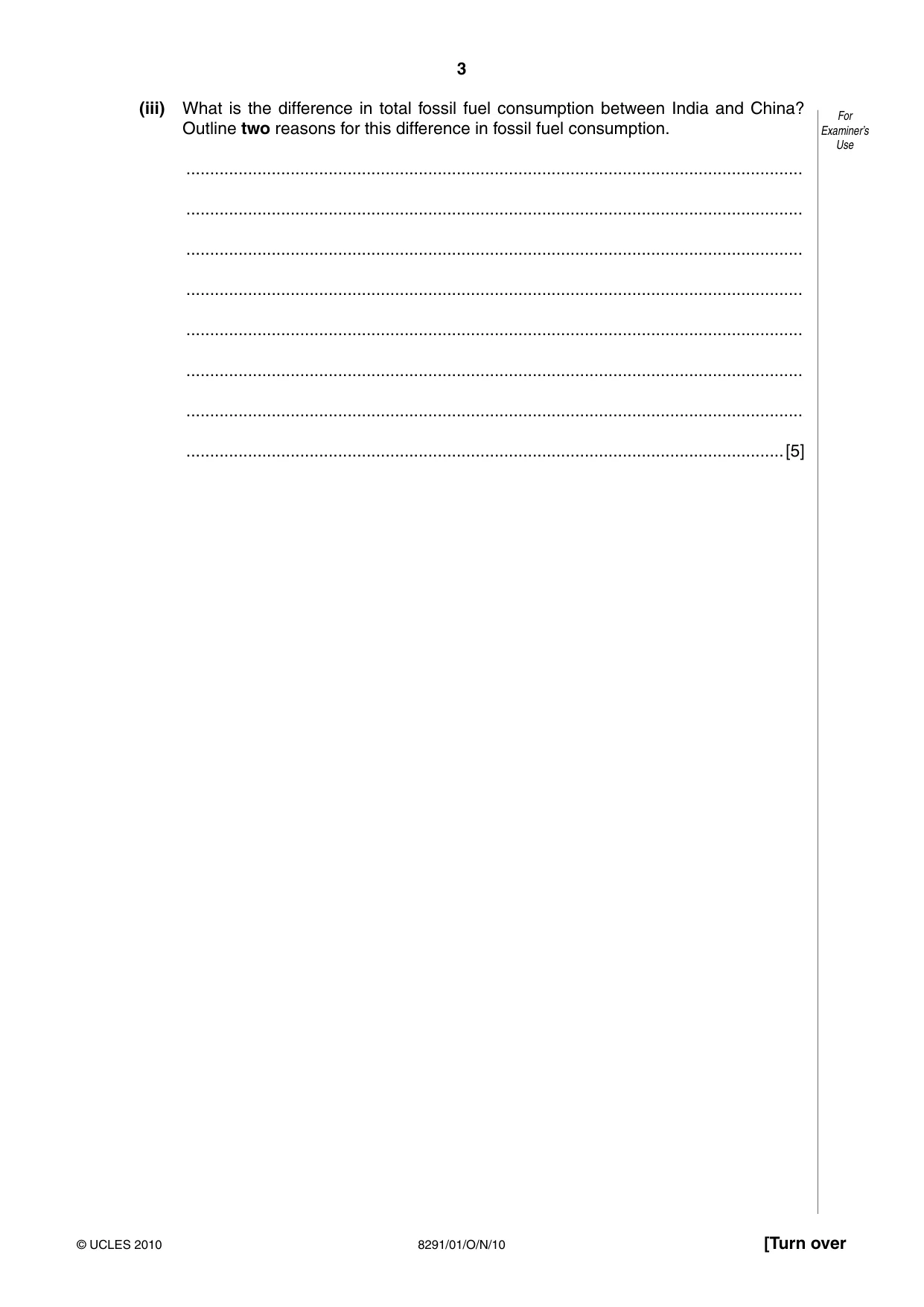 Cambridge A Level Environmental Management (AS only) 8291 2010 Oct/Nov Paper 1 · Variant 1 question paper, page 3 of 12