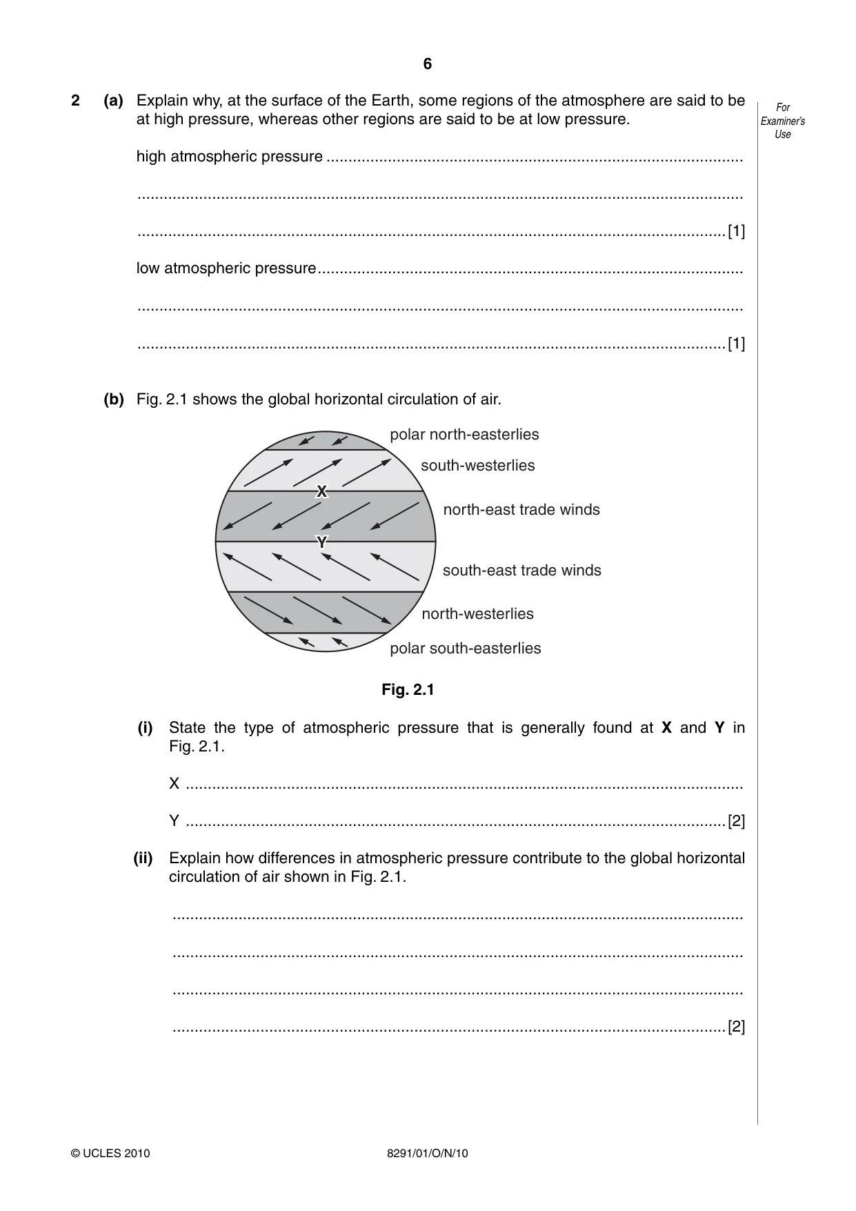 Cambridge A Level Environmental Management (AS only) 8291 2010 Oct/Nov Paper 1 · Variant 1 question paper, page 6 of 12