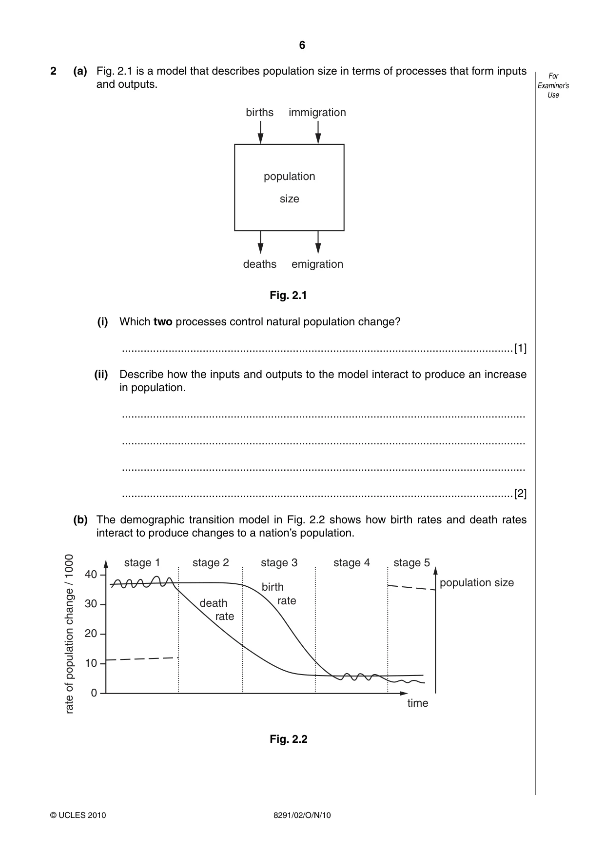 Cambridge A Level Environmental Management (AS only) 8291 2010 Oct/Nov Paper 2 · Variant 1 question paper, page 6 of 12