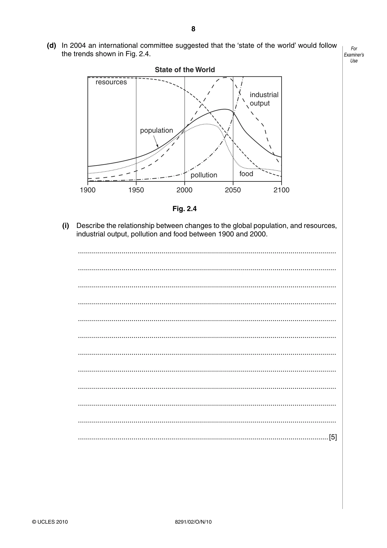 Cambridge A Level Environmental Management (AS only) 8291 2010 Oct/Nov Paper 2 · Variant 1 question paper, page 8 of 12