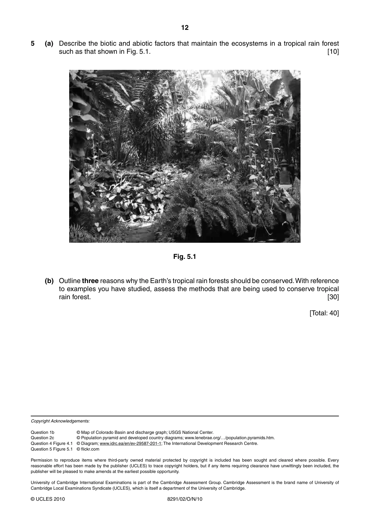 Cambridge A Level Environmental Management (AS only) 8291 2010 Oct/Nov Paper 2 · Variant 1 question paper, page 12 of 12