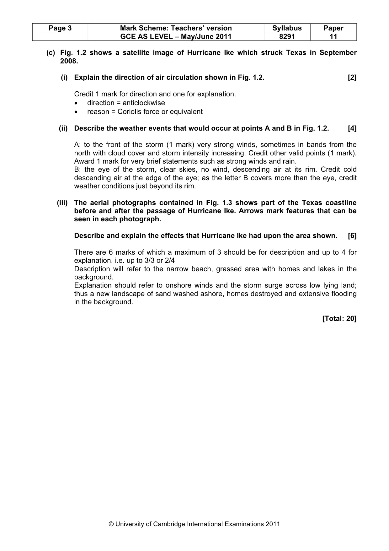 Mark scheme, page 3 of 10