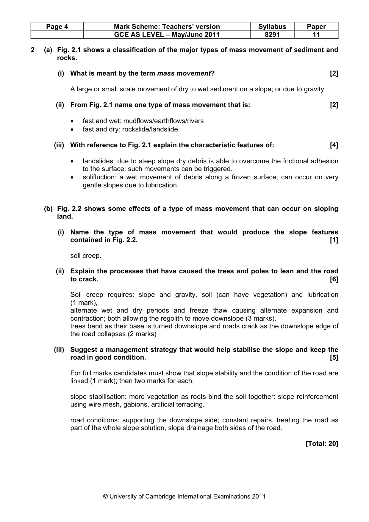 Mark scheme, page 4 of 10